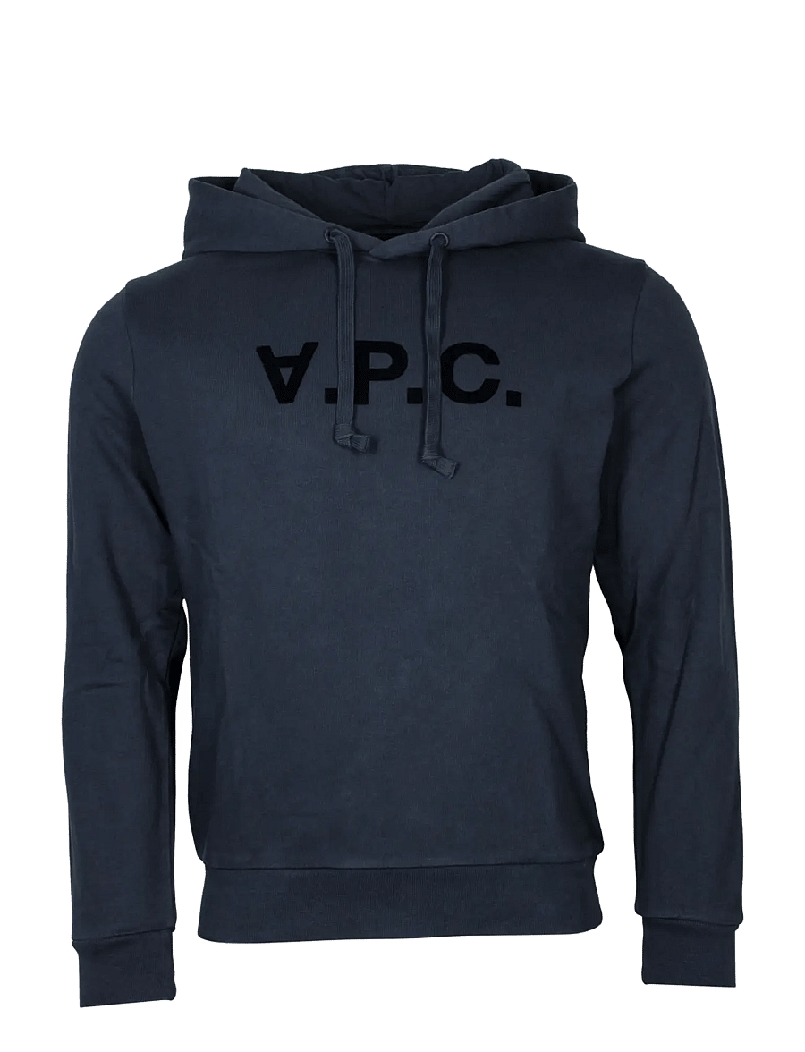 A.P.C. - Velvet Logo Hoodie - kapuutsiga dressipluusid - grey - 0
