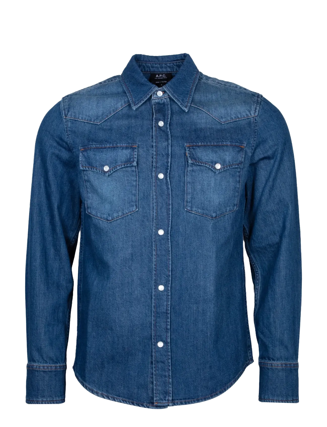 A.P.C. Western Shirt, XL, Blue, Skjorter > Afslappet Shirts, Herre