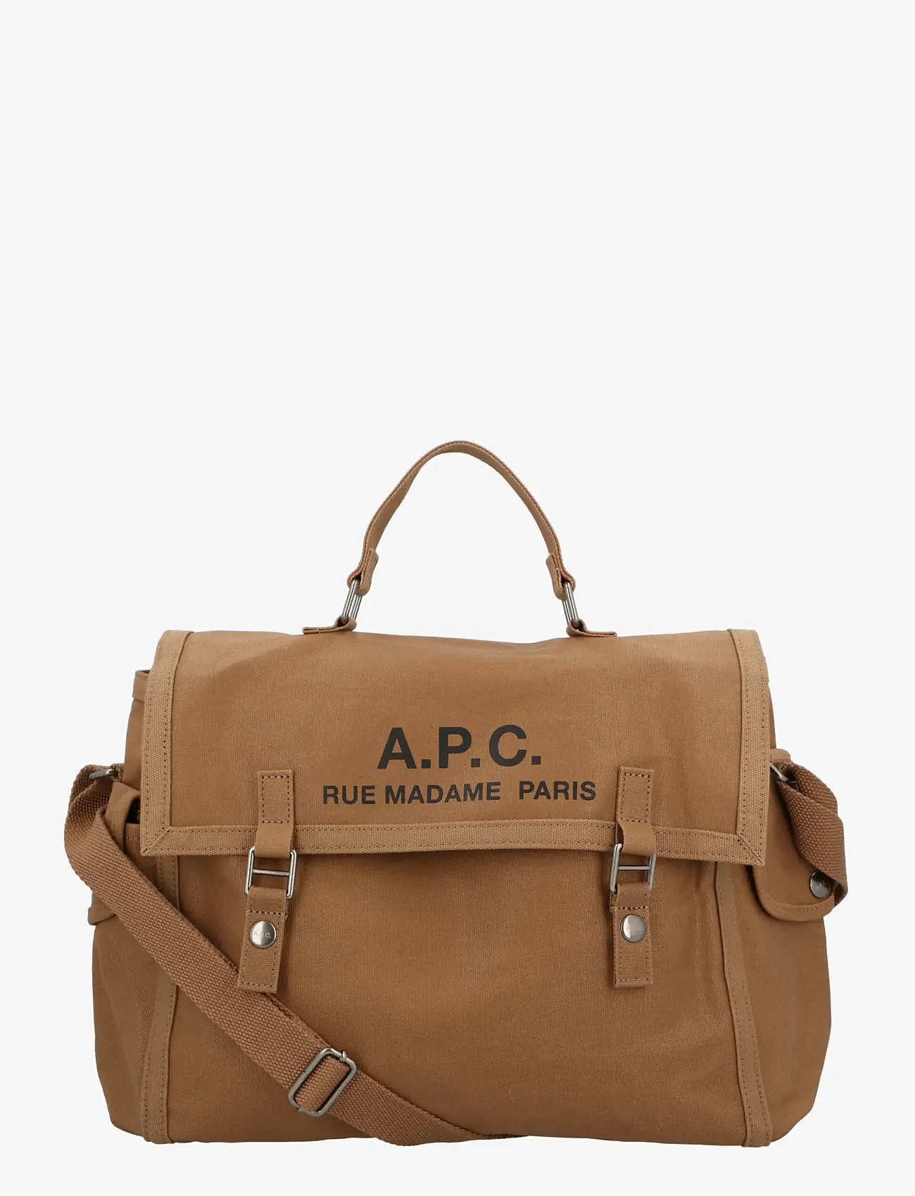A.P.C. - Flap top-handle Messenger Bag - schultertaschen - brown - 0