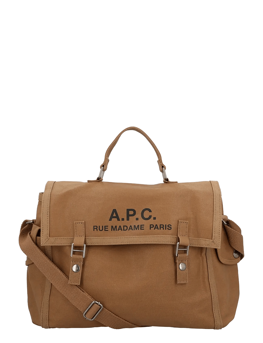 A.P.C. - Flap top-handle Messenger Bag - schultertaschen - brown - 0