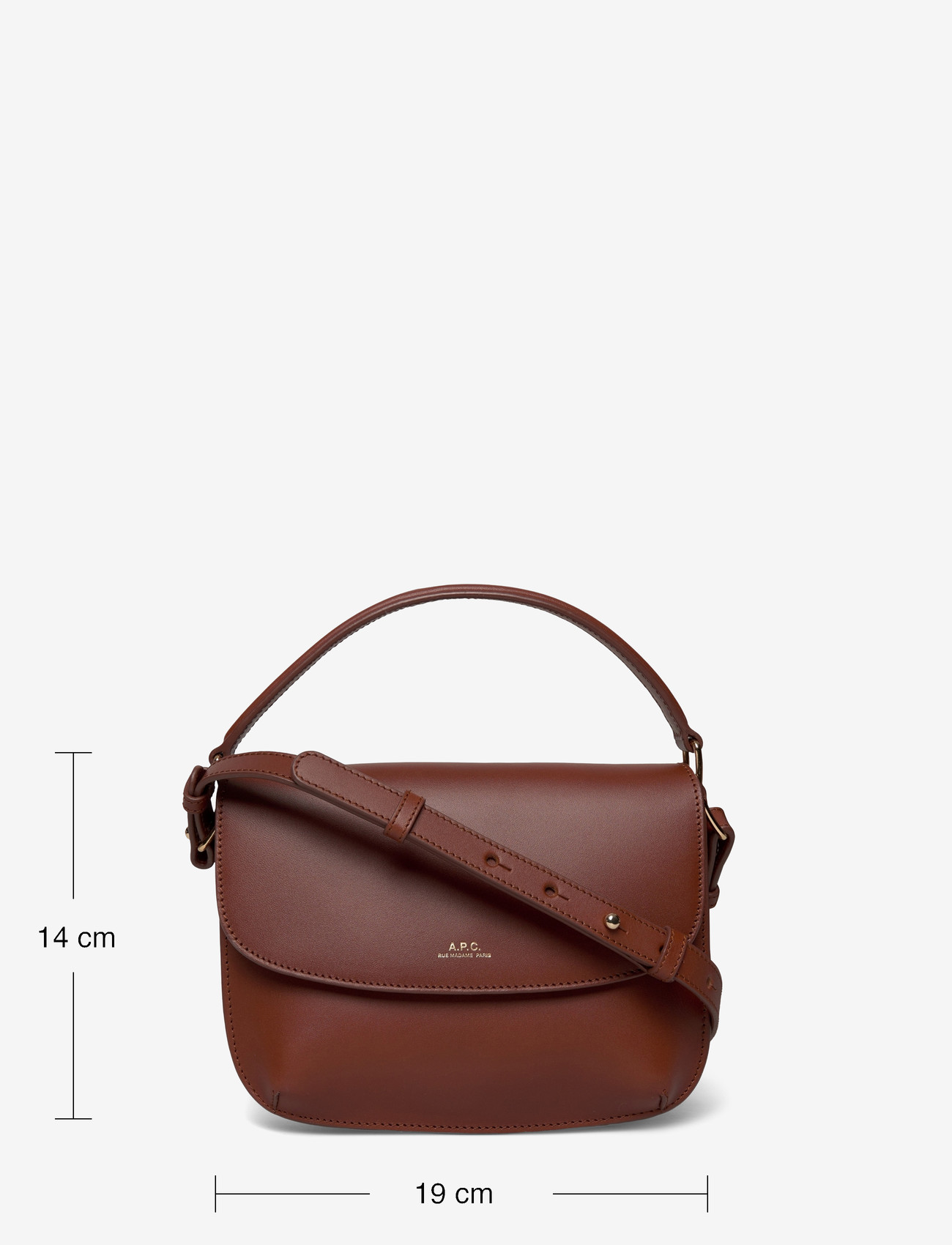 A.P.C. - sac sarah shoulder mini - crossbody kotid - noisette - 3