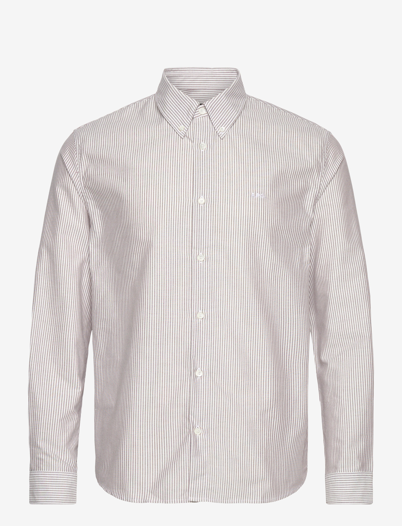 A.P.C. - Shirt Greg Logo - randiga skjortor - bordeaux - 0