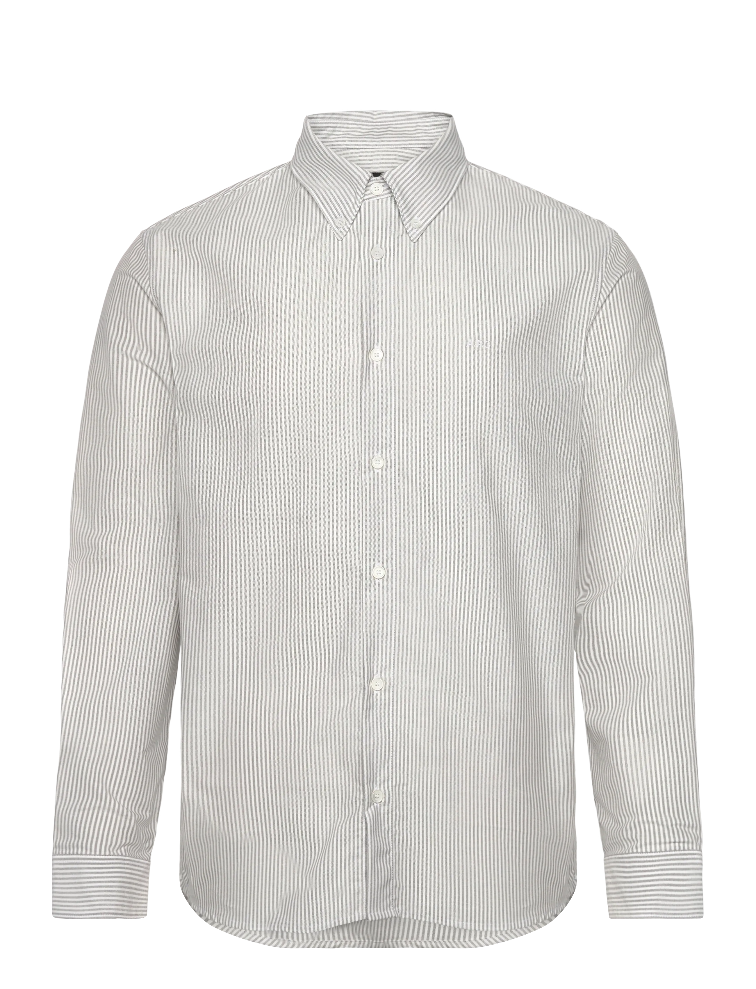 A.P.C. Shirt Greg Logo, XS, Grey, Shirts > Striped Shirts, Herre