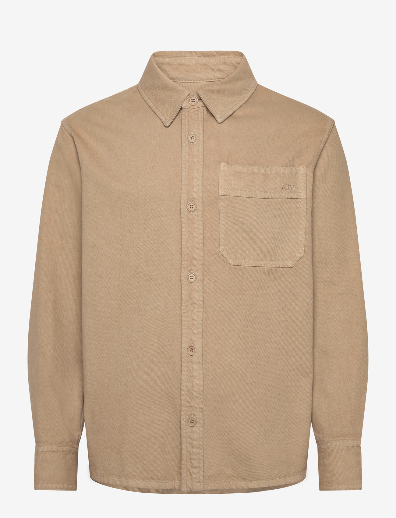 A.P.C. - Overshirt basile brodee poitrine - basic-hemden - beige - 0