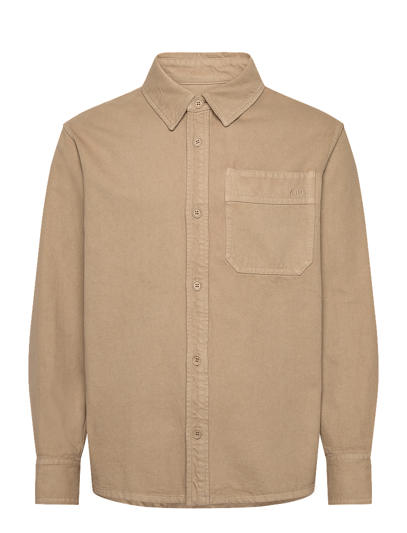 A.P.C. - Overshirt basile brodee poitrine - basic-hemden - beige - 0