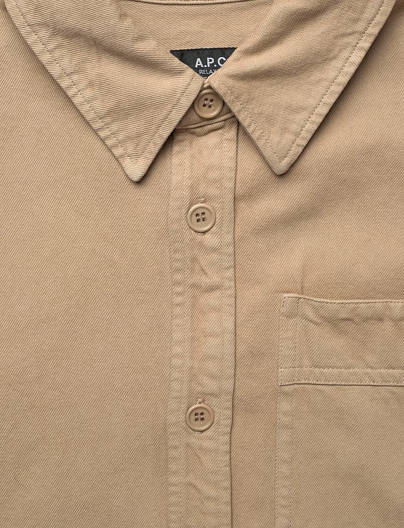A.P.C. - Overshirt basile brodee poitrine - basic-hemden - beige - 2