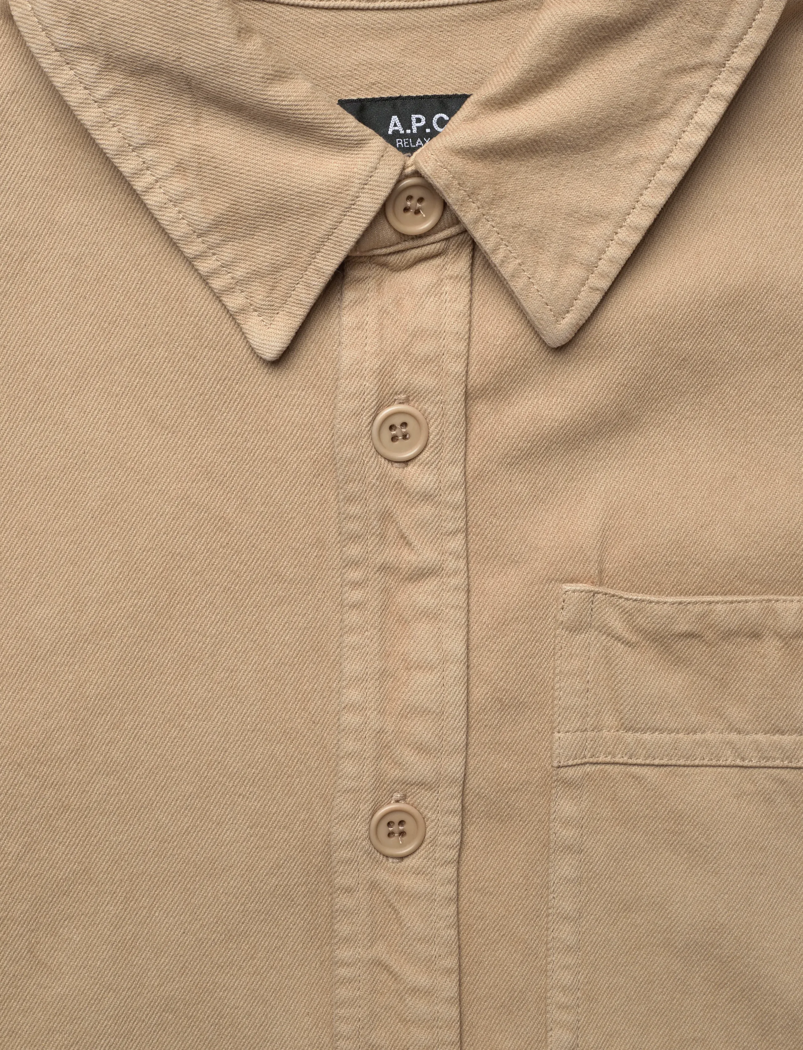 A.P.C. - Overshirt basile brodee poitrine - casual hemden - beige - 2