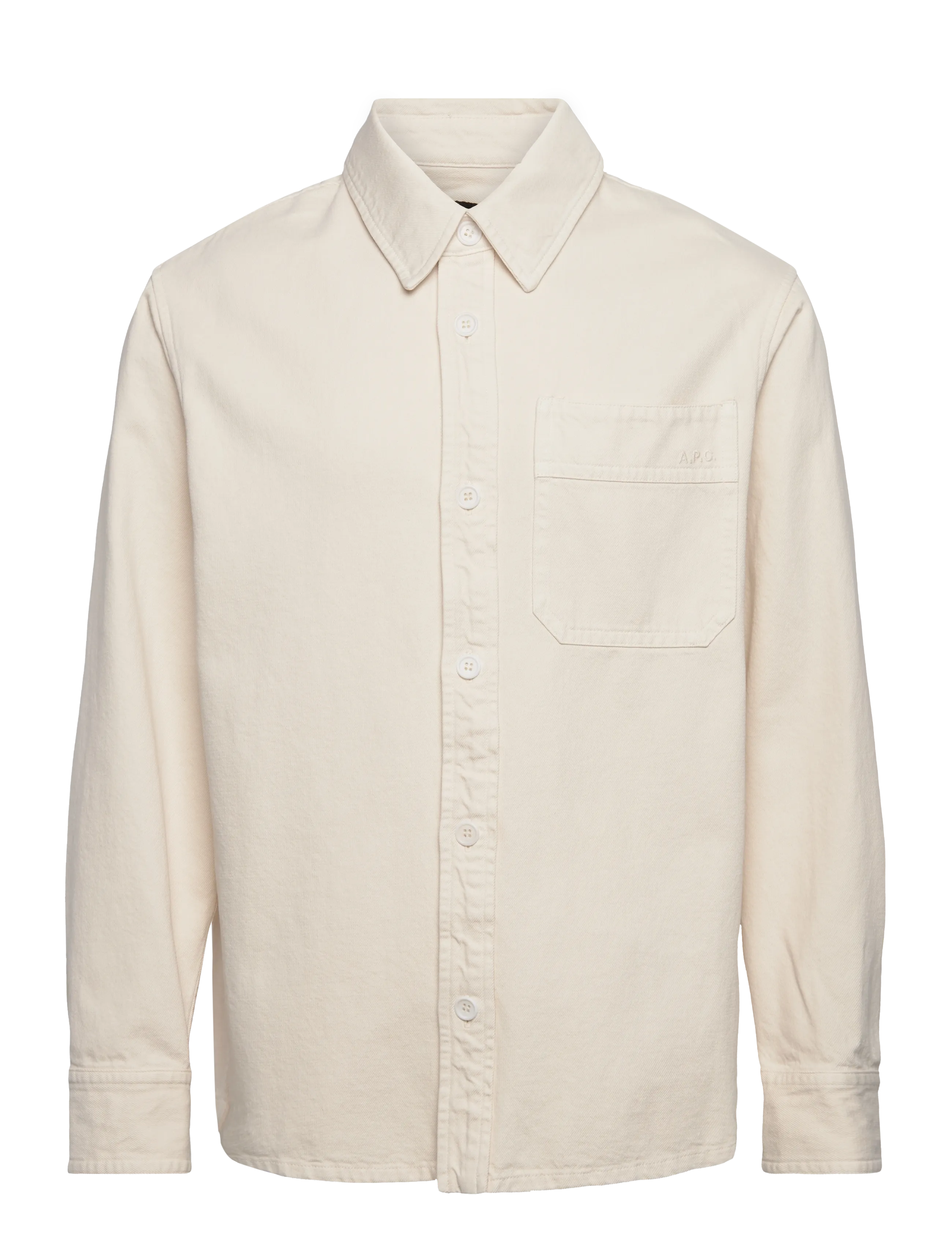 A.P.C. Overshirt Basile Brodee Poitrine Cream - XS - Herren