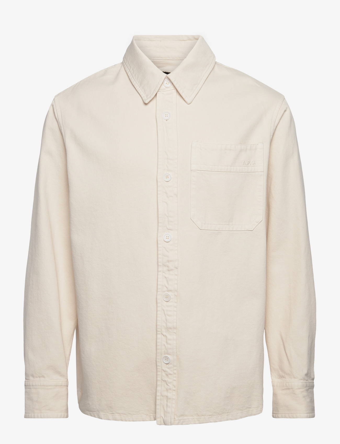 A.P.C. - Overshirt basile brodee poitrine - casual hemden - creme - 0