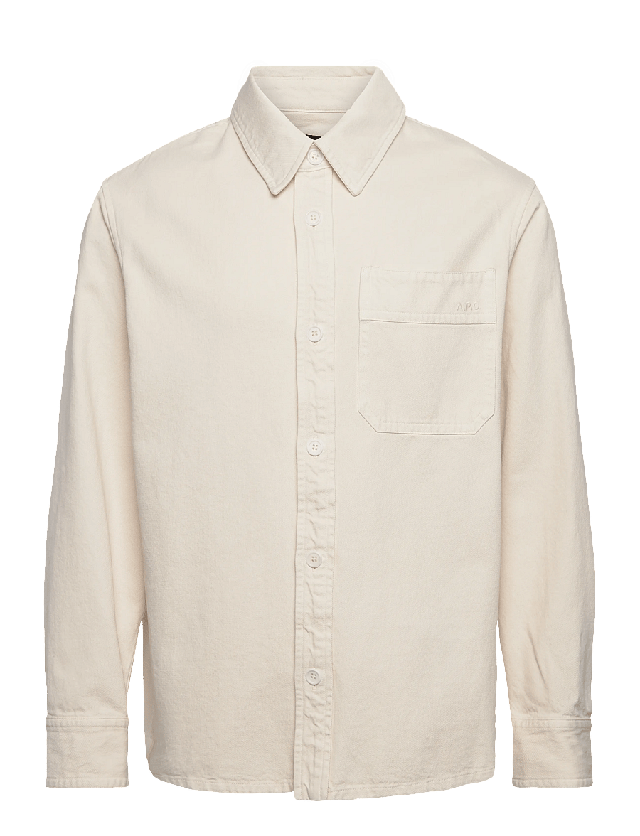 A.P.C. - Overshirt basile brodee poitrine - casual hemden - creme - 0