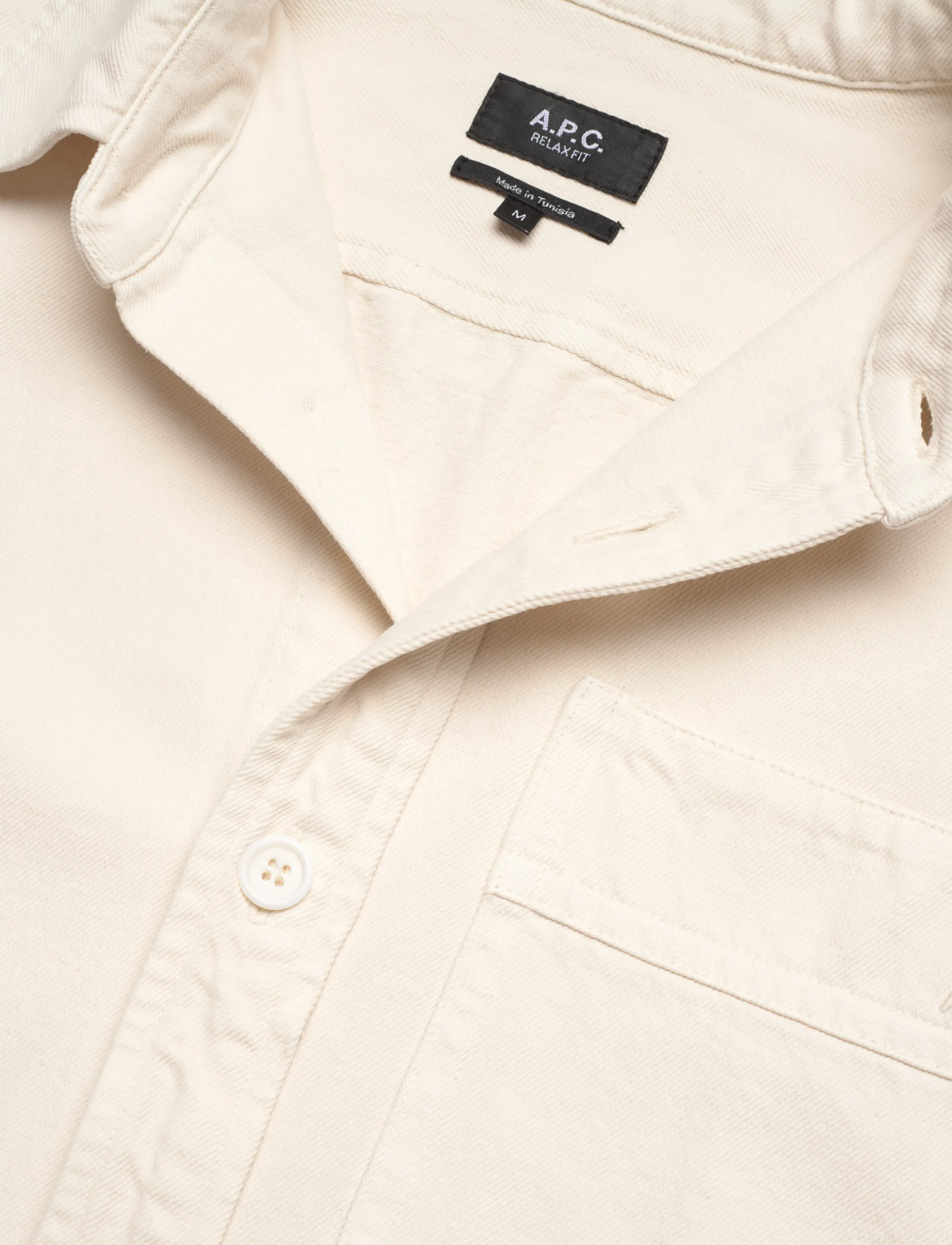 A.P.C. - Overshirt basile brodee poitrine - casual skjorter - creme - 2