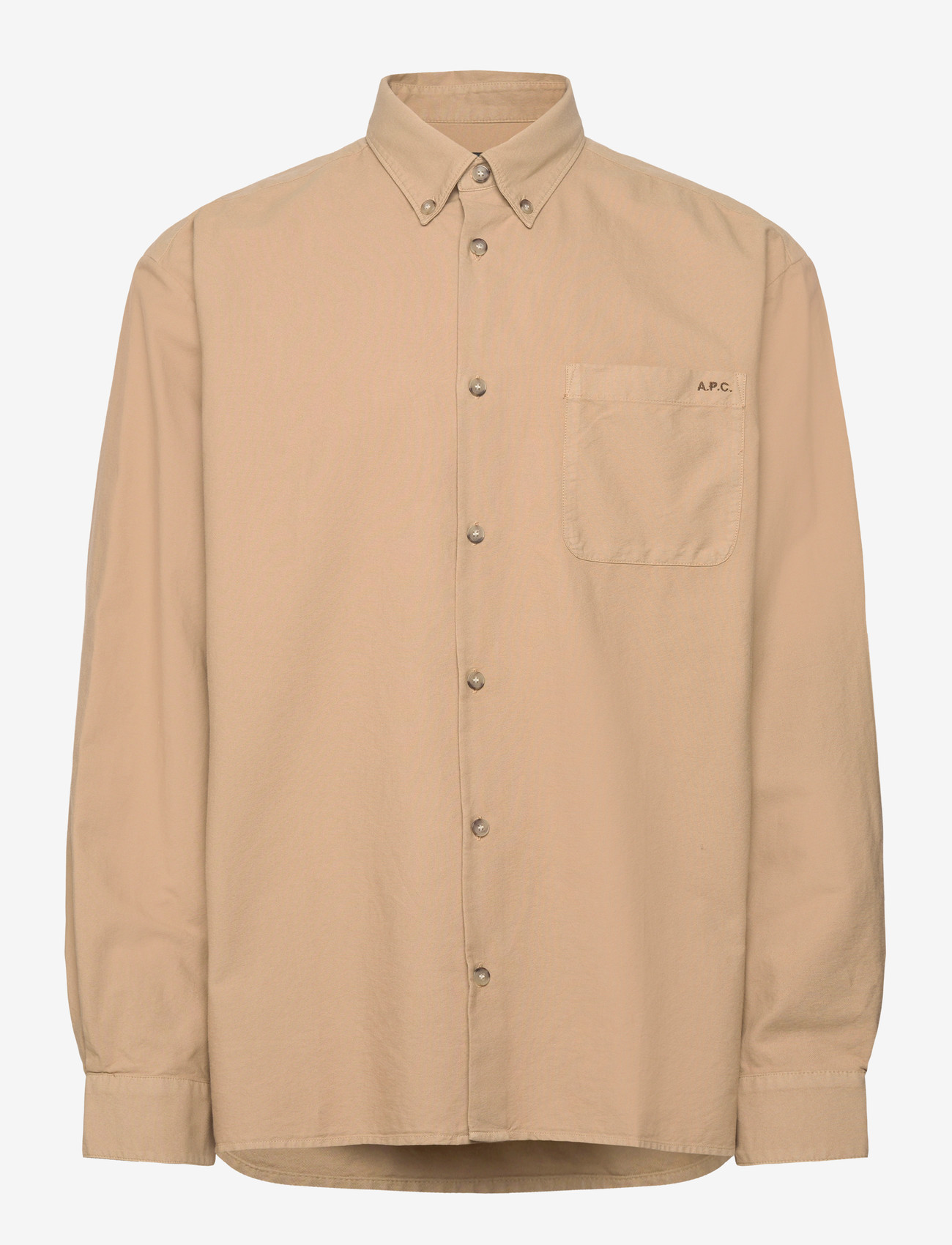 A.P.C. - Shirt Mateo Logo - tavalised t-särgid - beige fonce/marron - 0