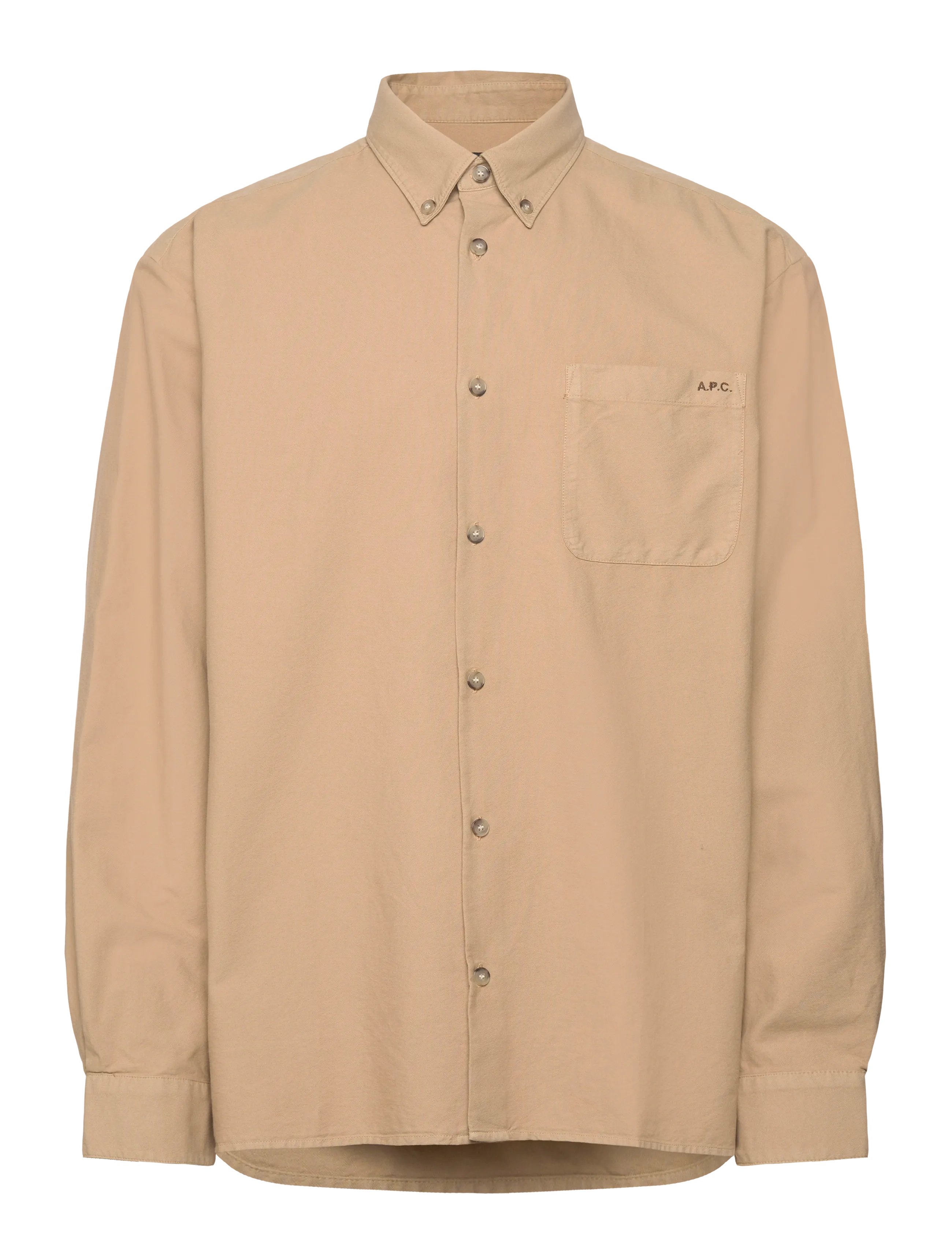 A.P.C. Shirt Mateo Logo - A.P.C. - BEIGE FONCE/MARRON / beige