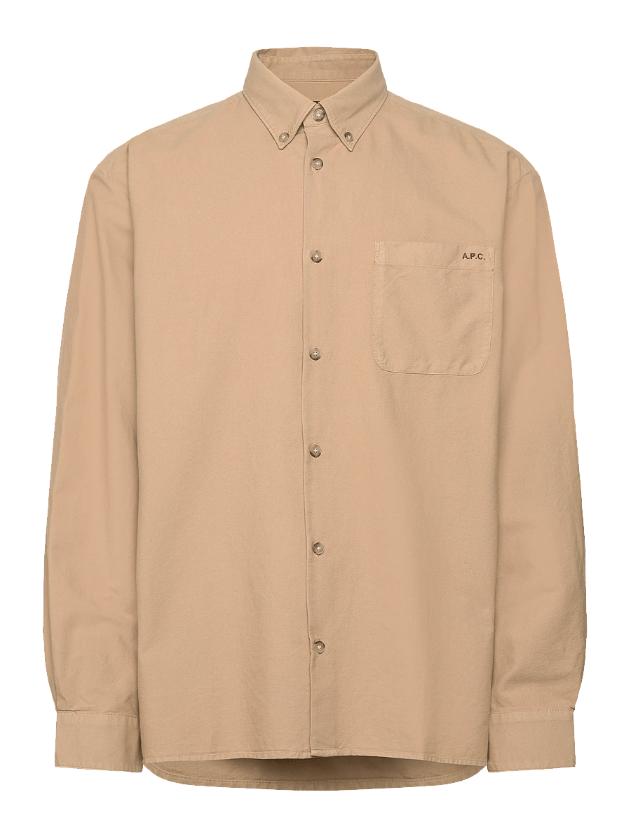 A.P.C. - Shirt Mateo Logo - freizeithemden - beige fonce/marron - 0