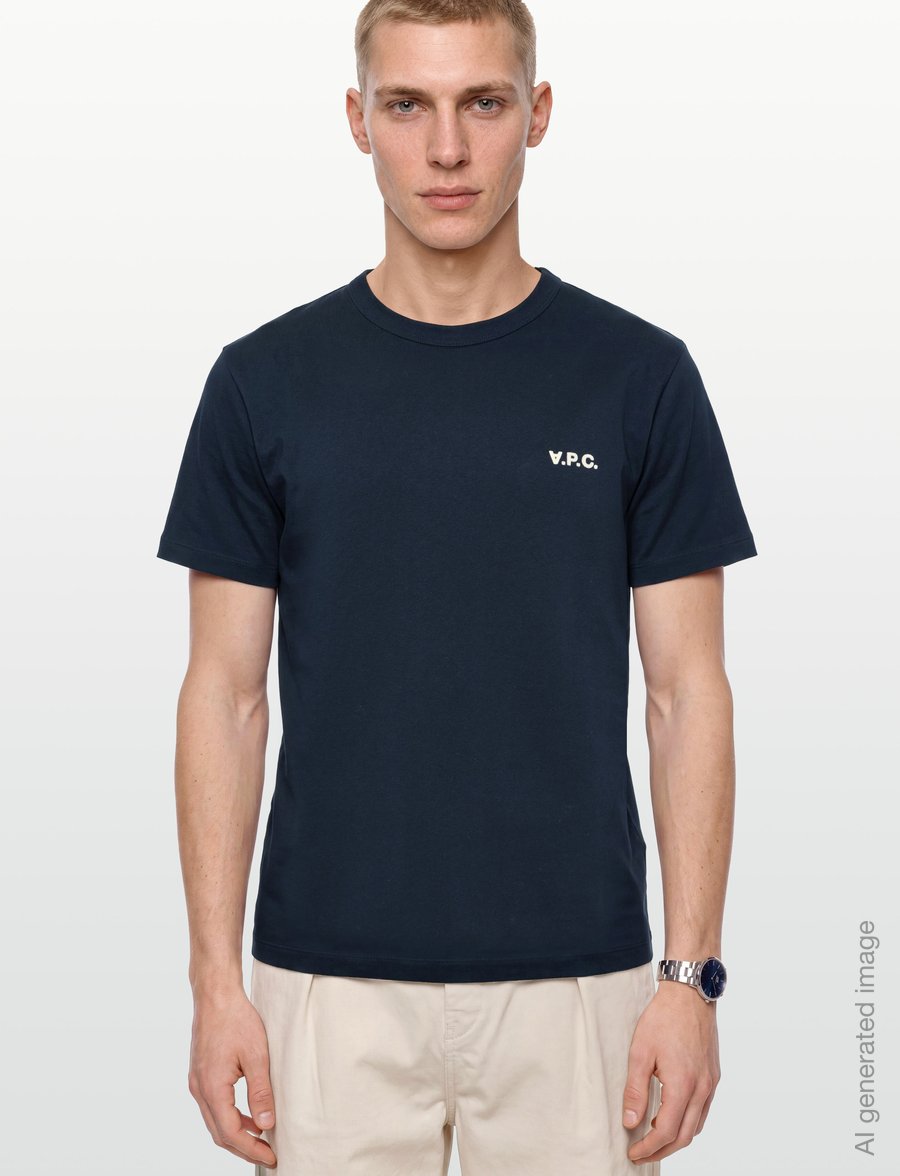 A.P.C. - t-shirt boxy petit vpc - kurzärmelige t-shirts - dark navy/ecru - 3