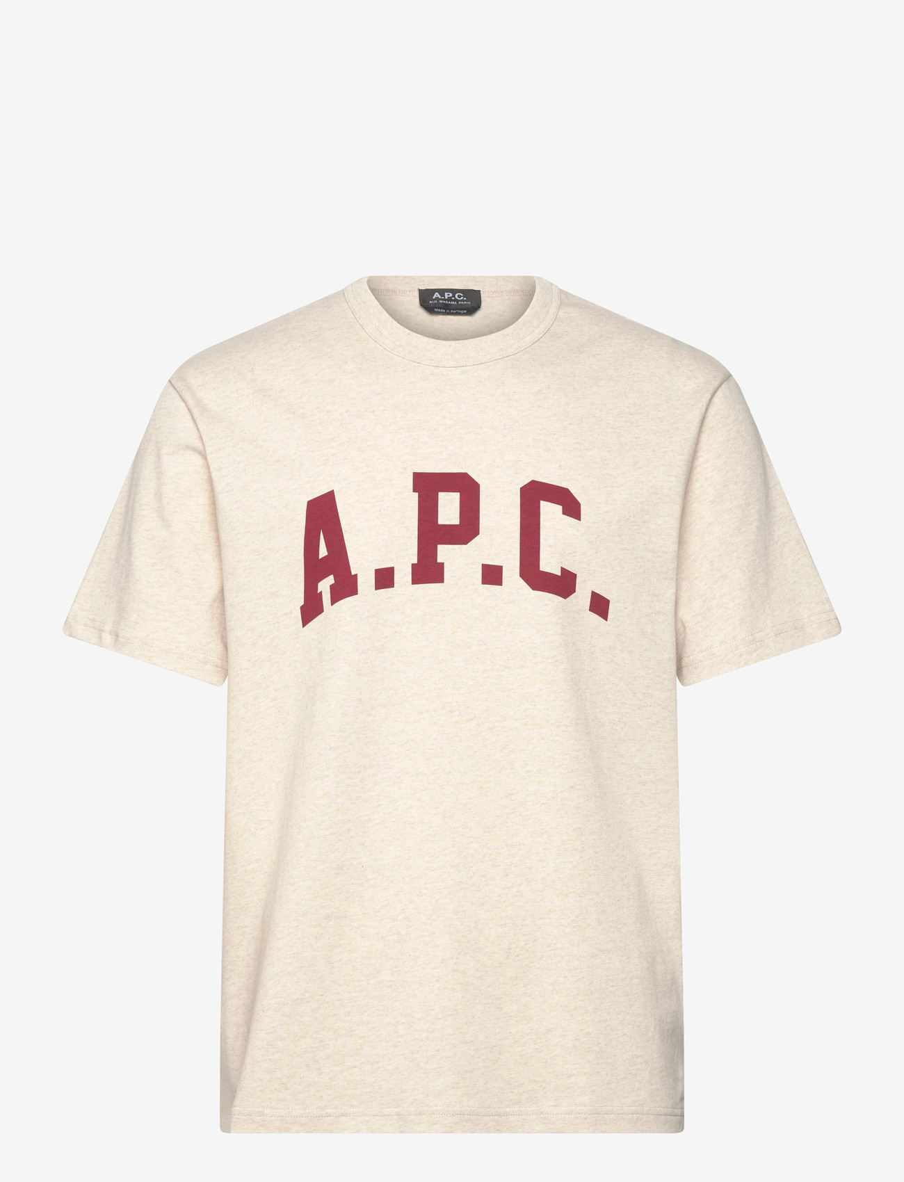 A.P.C. - T-shirt marcus - kortærmede t-shirts - ecru chine / rouge - 0