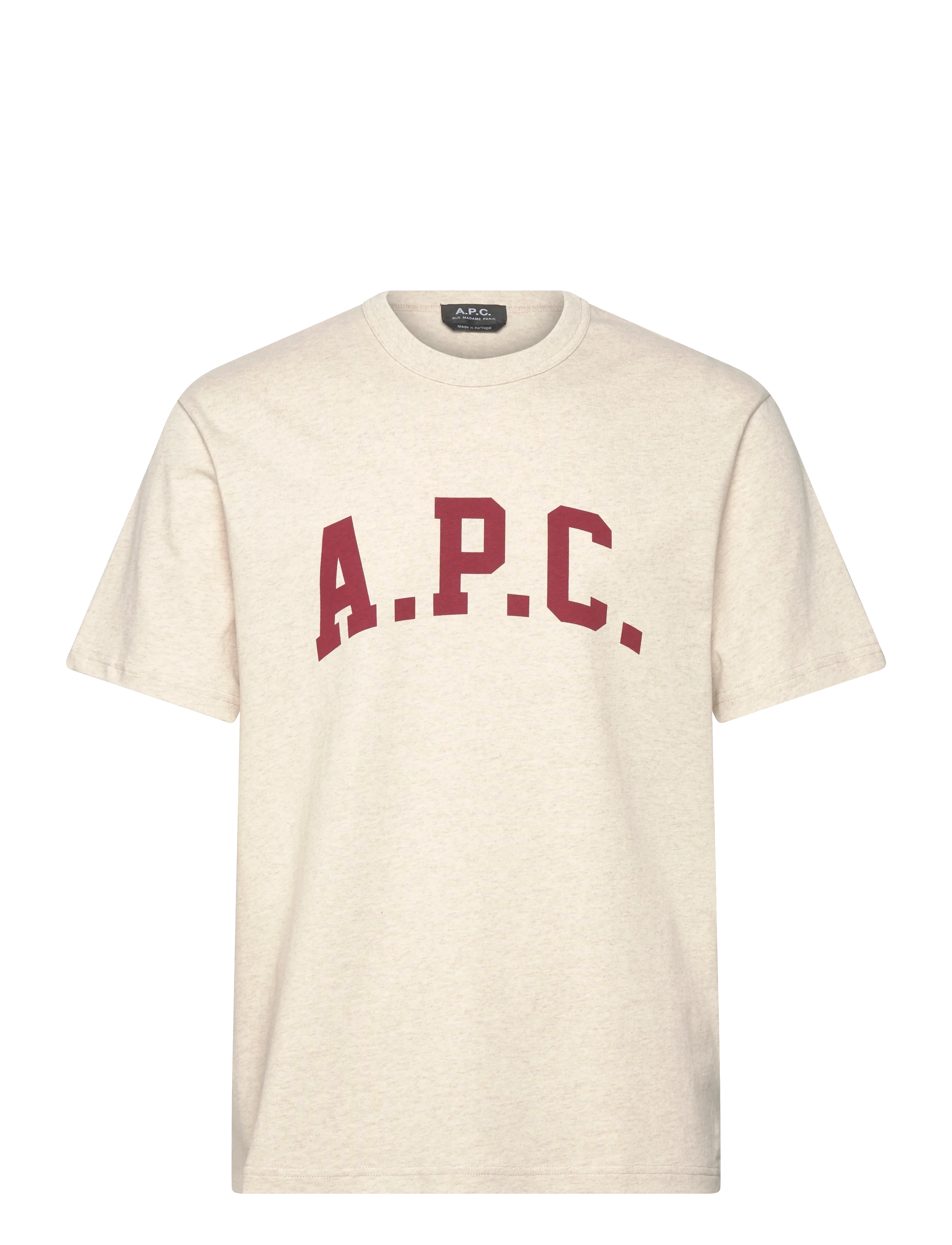 A.P.C. T-shirt marcus - Kläder - ECRU CHINE / ROUGE / cream