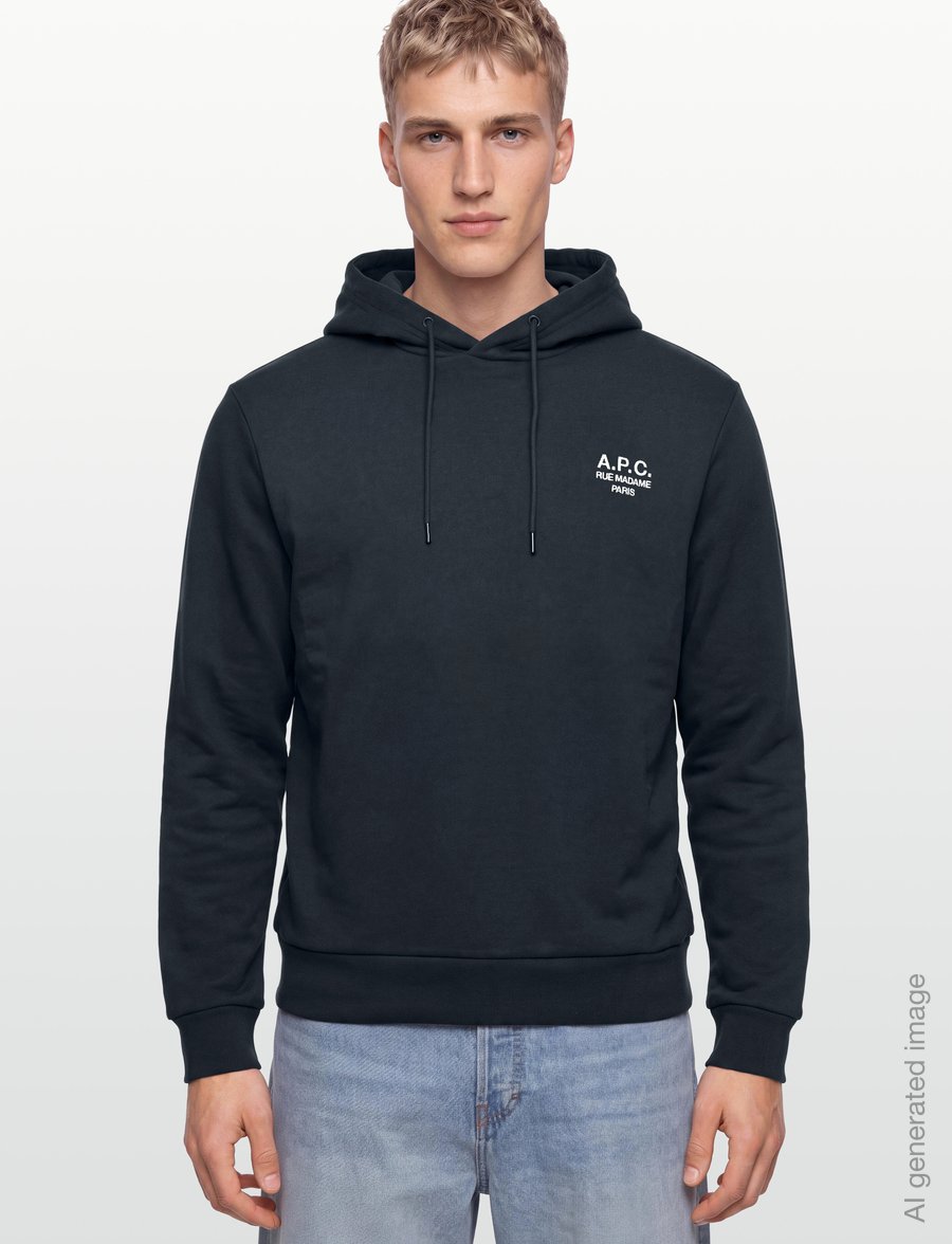 A.P.C. - hoodie standard rue madame GOTS - hoodies - dark navy/ecru - 3