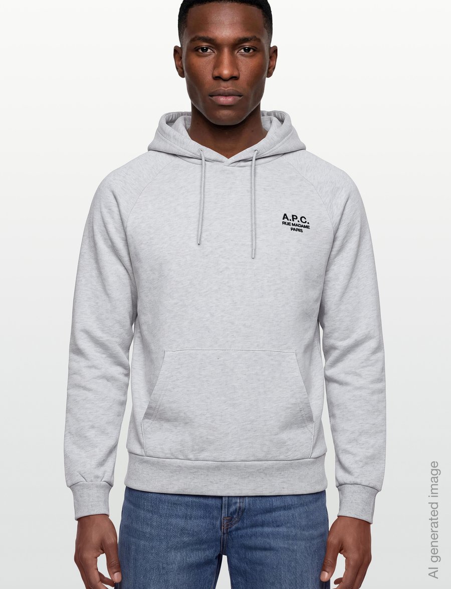 A.P.C. - hoodie standard rue madame GOTS - hoodies - heathered grey/black - 3