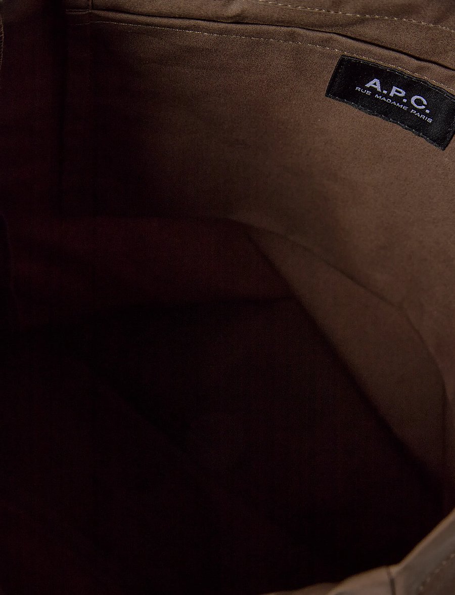 A.P.C. - tote lou - tote bags - khaki - 4