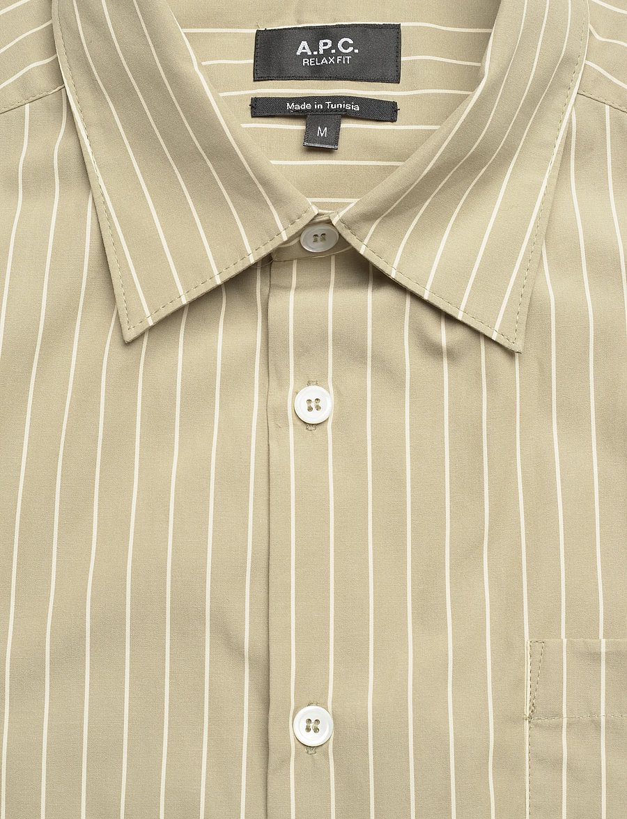 A.P.C. - Shirt Malo - striped shirts - kaki clair - 2