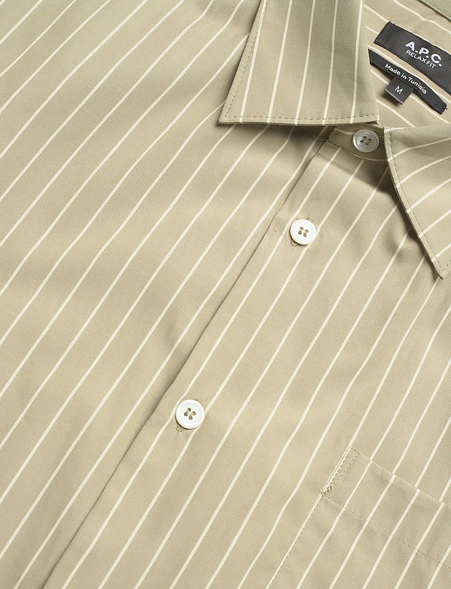 A.P.C. - Shirt Malo - striped shirts - kaki clair - 3