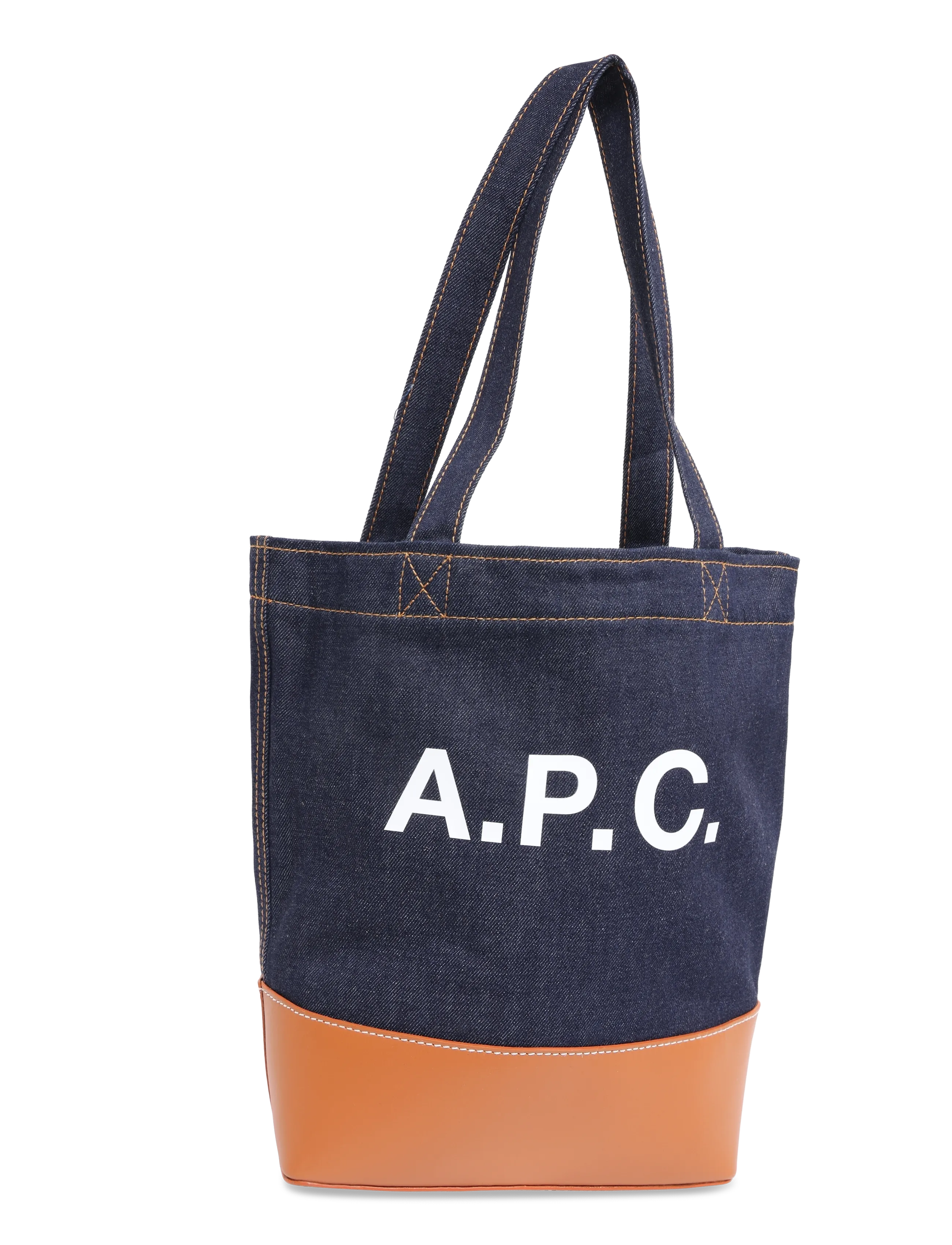 A.P.C. tote axel small - Kotid - CARAMEL / navy