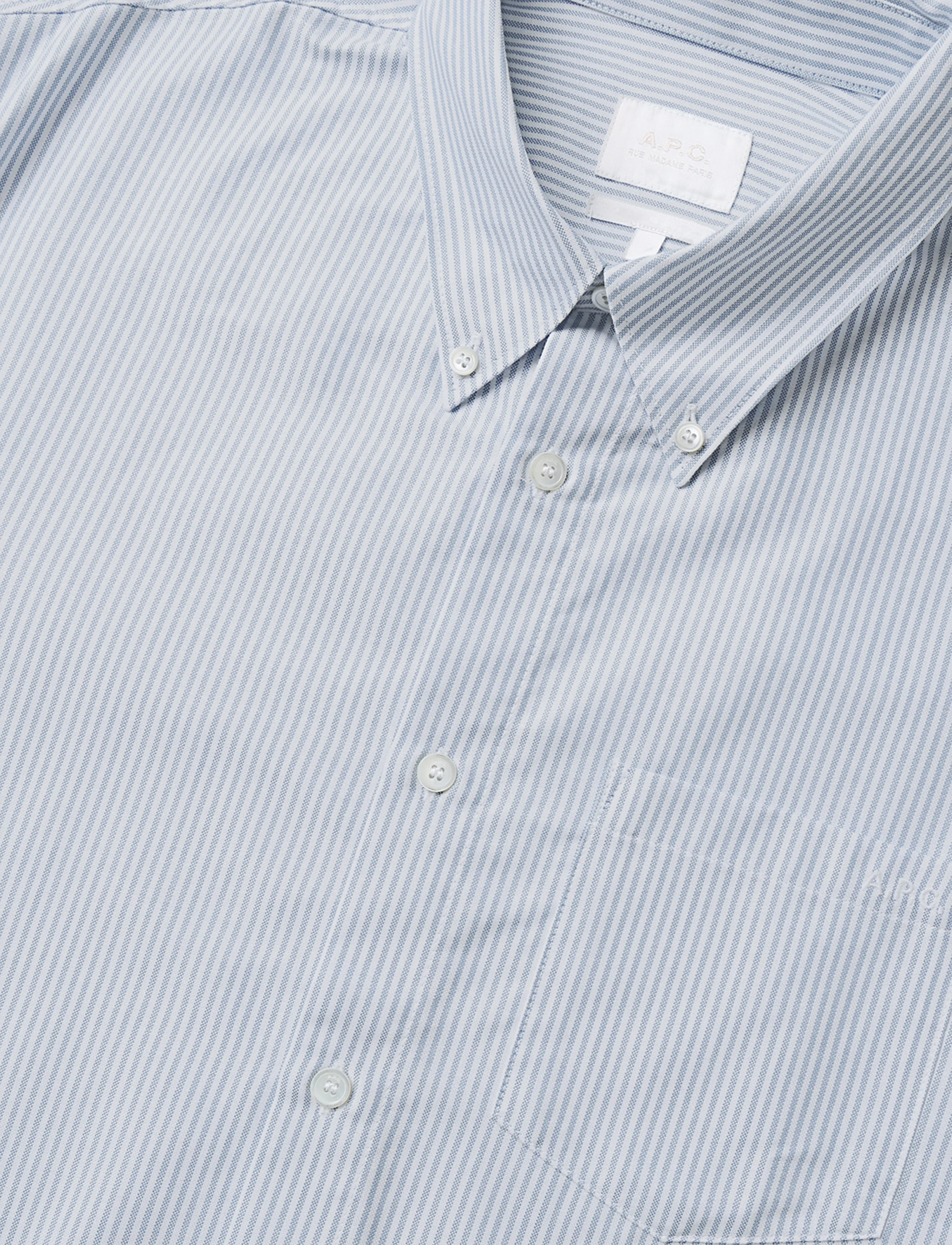 A.P.C. - chemise new greg - randiga skjortor - blue - 2