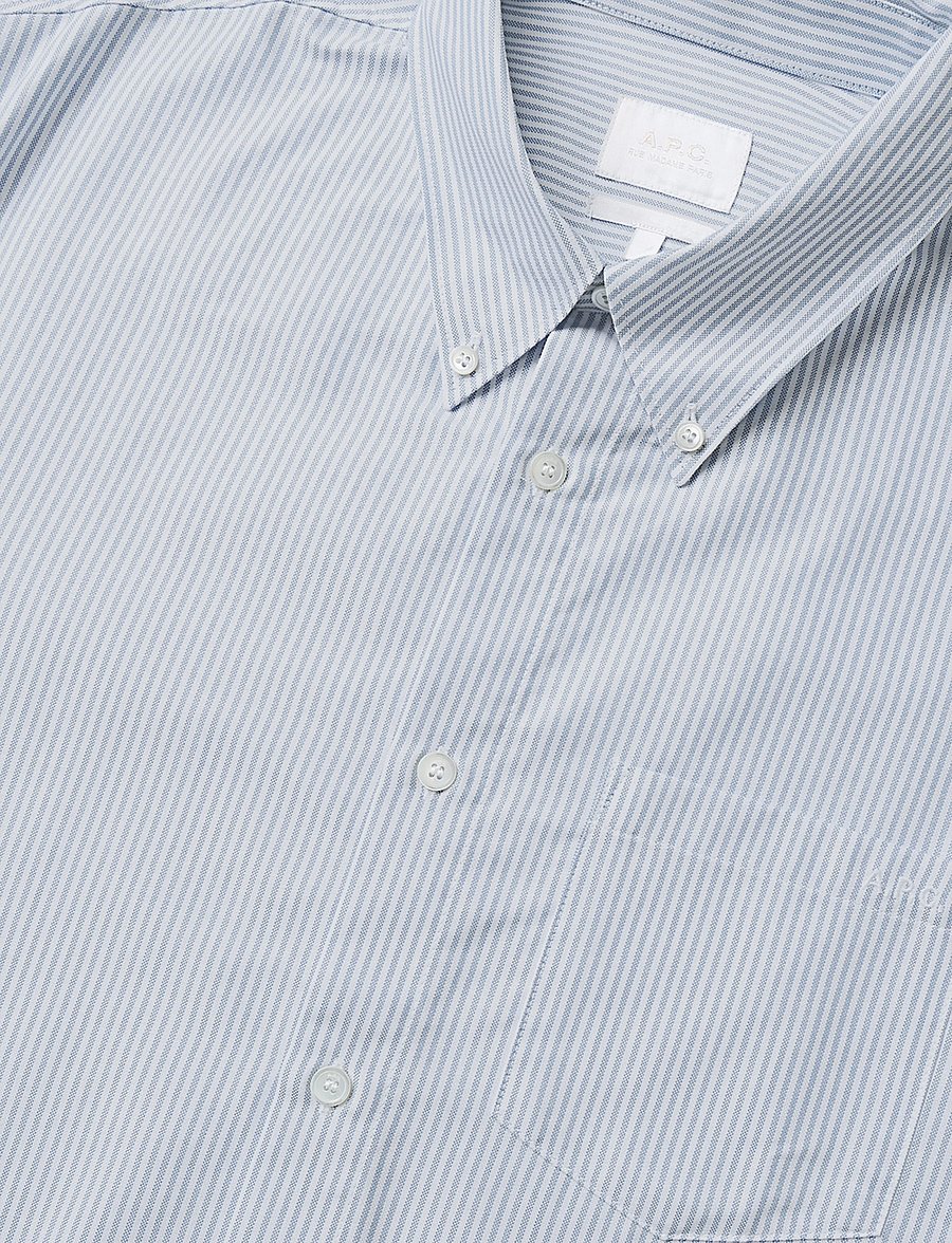 A.P.C. - chemise new greg - randiga skjortor - blue - 2