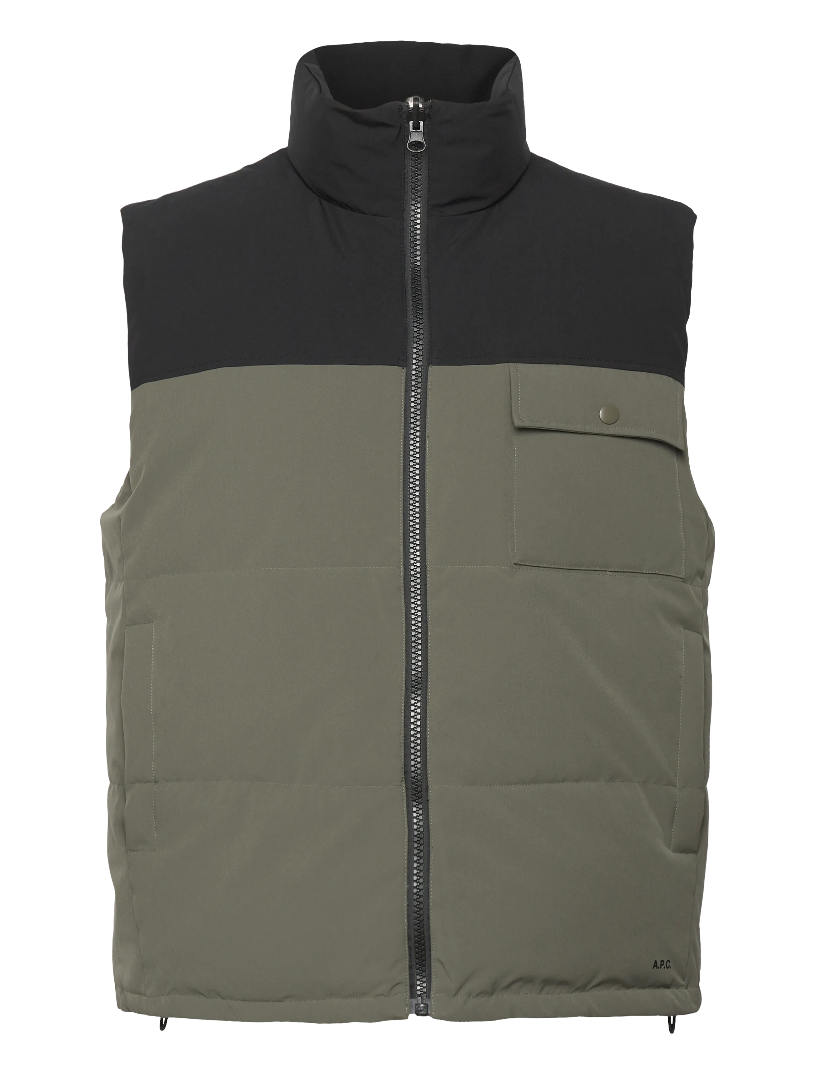 A.P.C. Down Jacket Ted, S, Oberbekleidung, Khakigrün - Westen, Männerswear