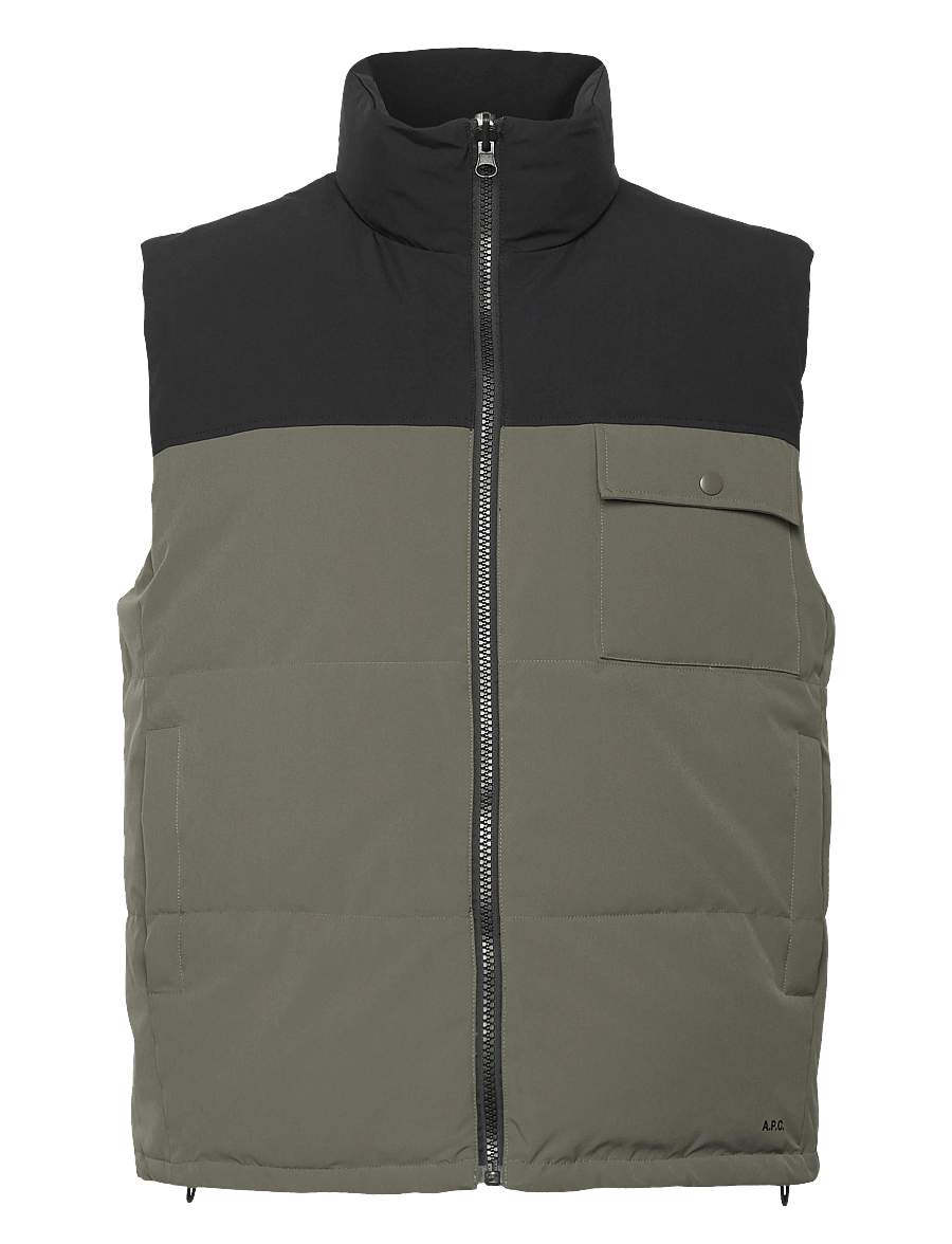 A.P.C. - Down Jacket Ted - westen - kaki militaire/noir - 0