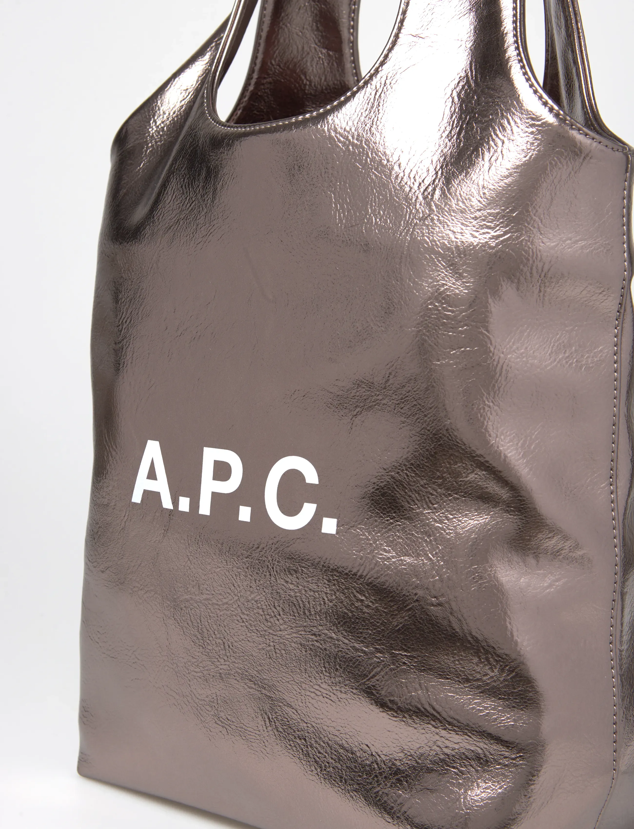 A.P.C. - tote ninon - shopperki - argent foncÉ - 4