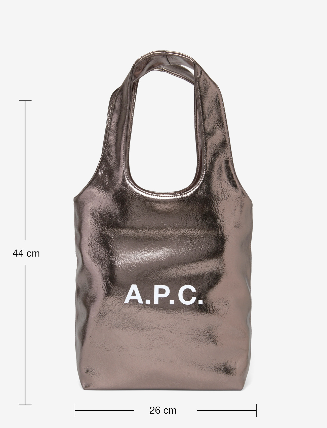 A.P.C. - tote ninon small - shoppers - argent foncÉ - 3