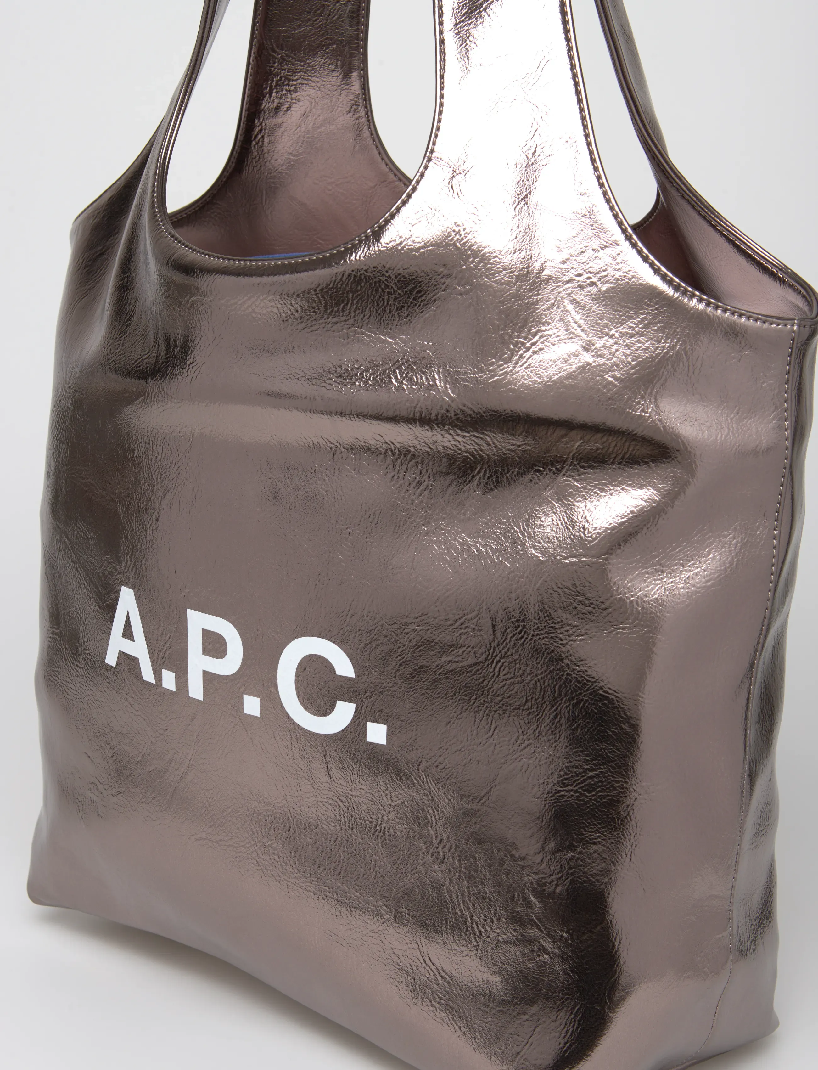 A.P.C. - tote ninon small - festmode zu outlet-preisen - argent foncÉ - 4