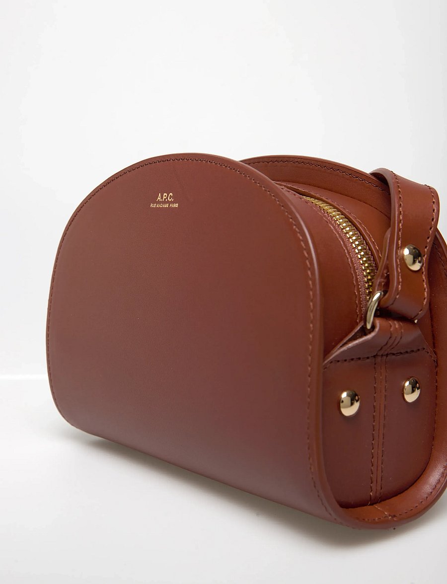 A.P.C. - bag demi-lune mini - top handle tasker - noisette - 4