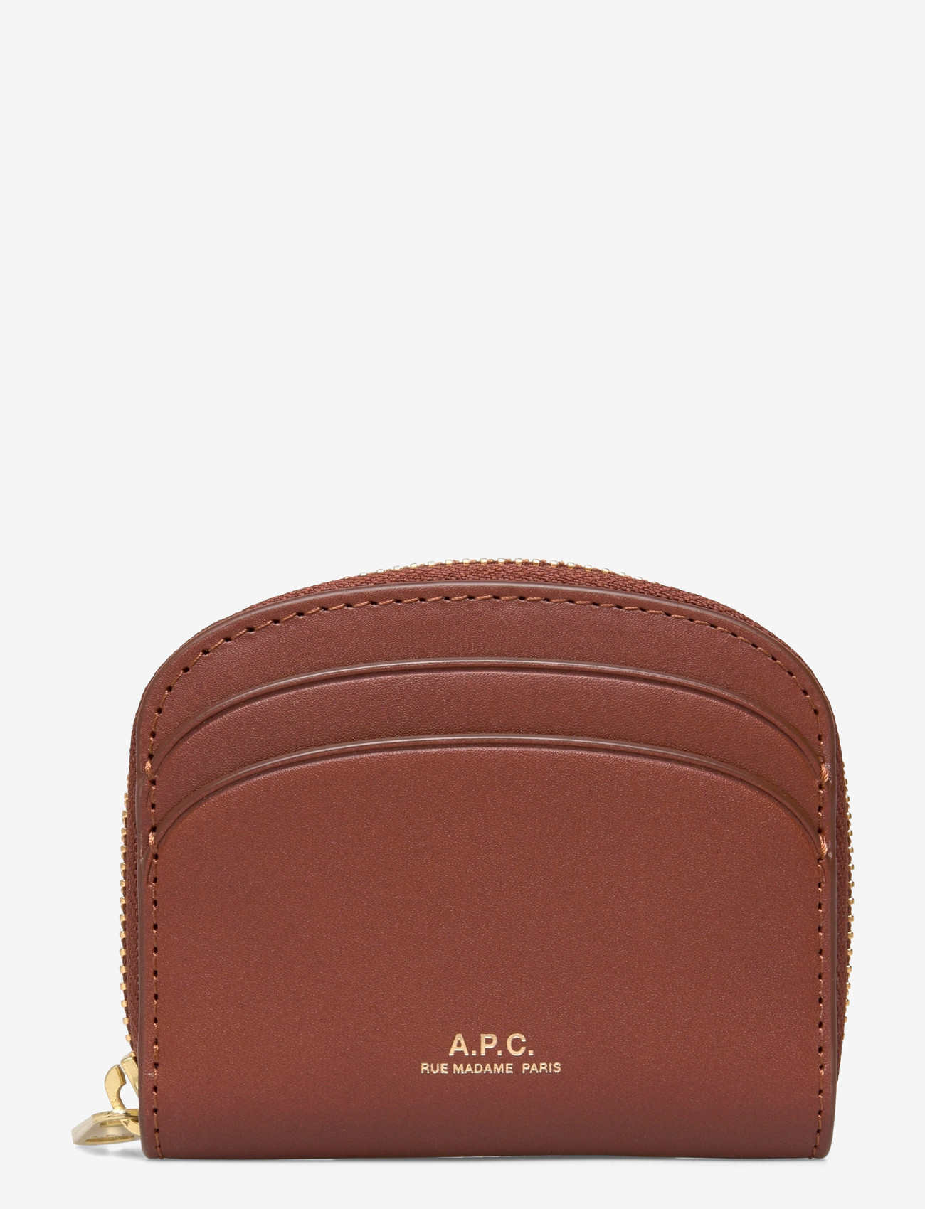 A.P.C. - compact demi-lune mini - portemonnaies - noisette - 0
