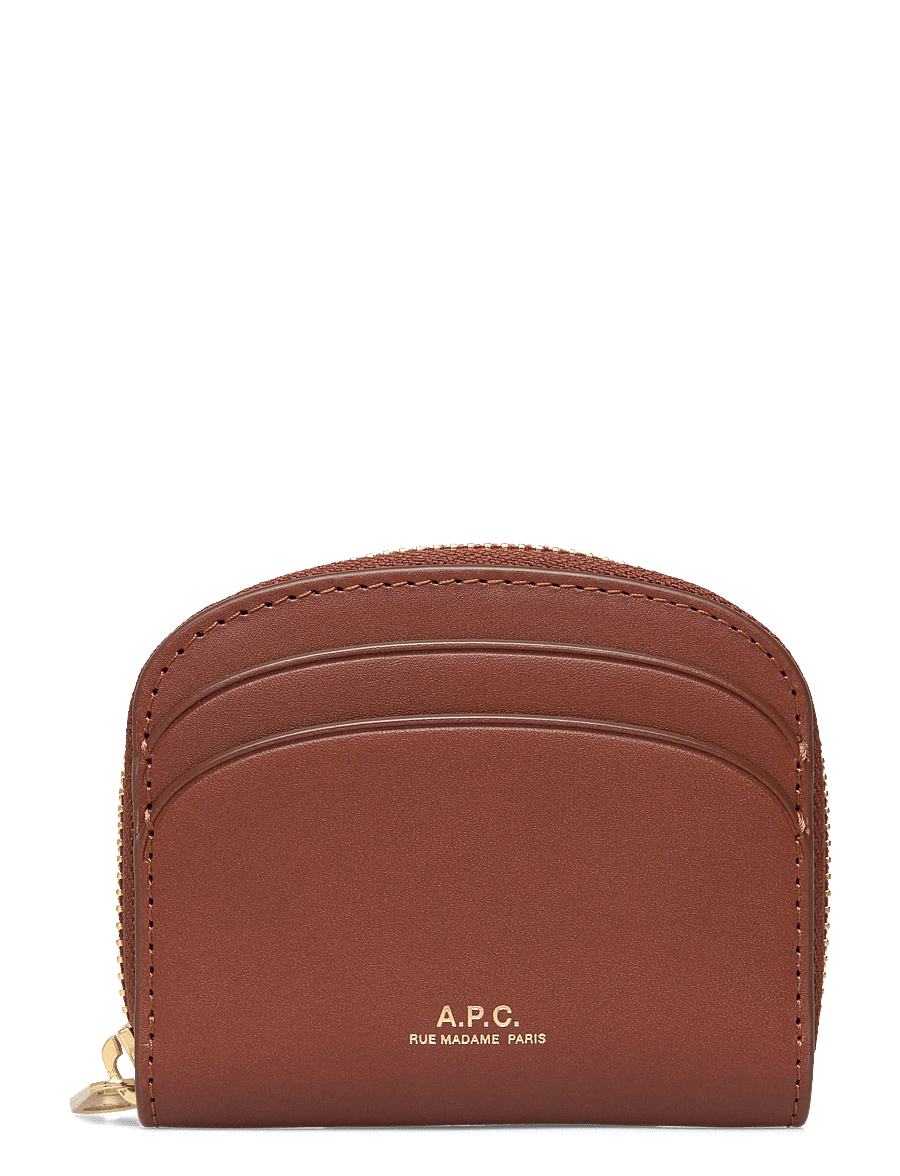 A.P.C. - compact demi-lune mini - portemonnaies - noisette - 0