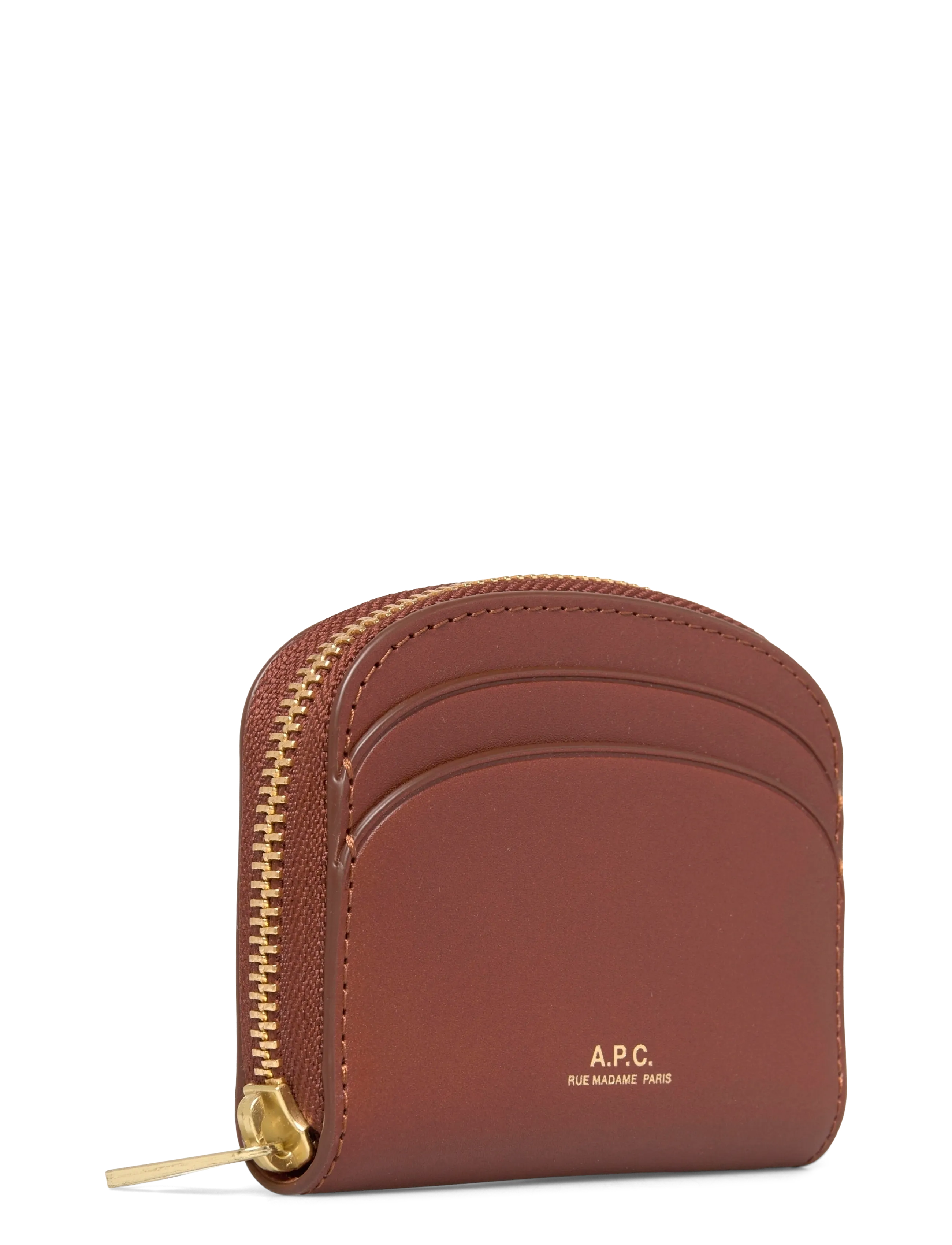 A.P.C. - compact demi-lune mini - wallets - noisette - 2