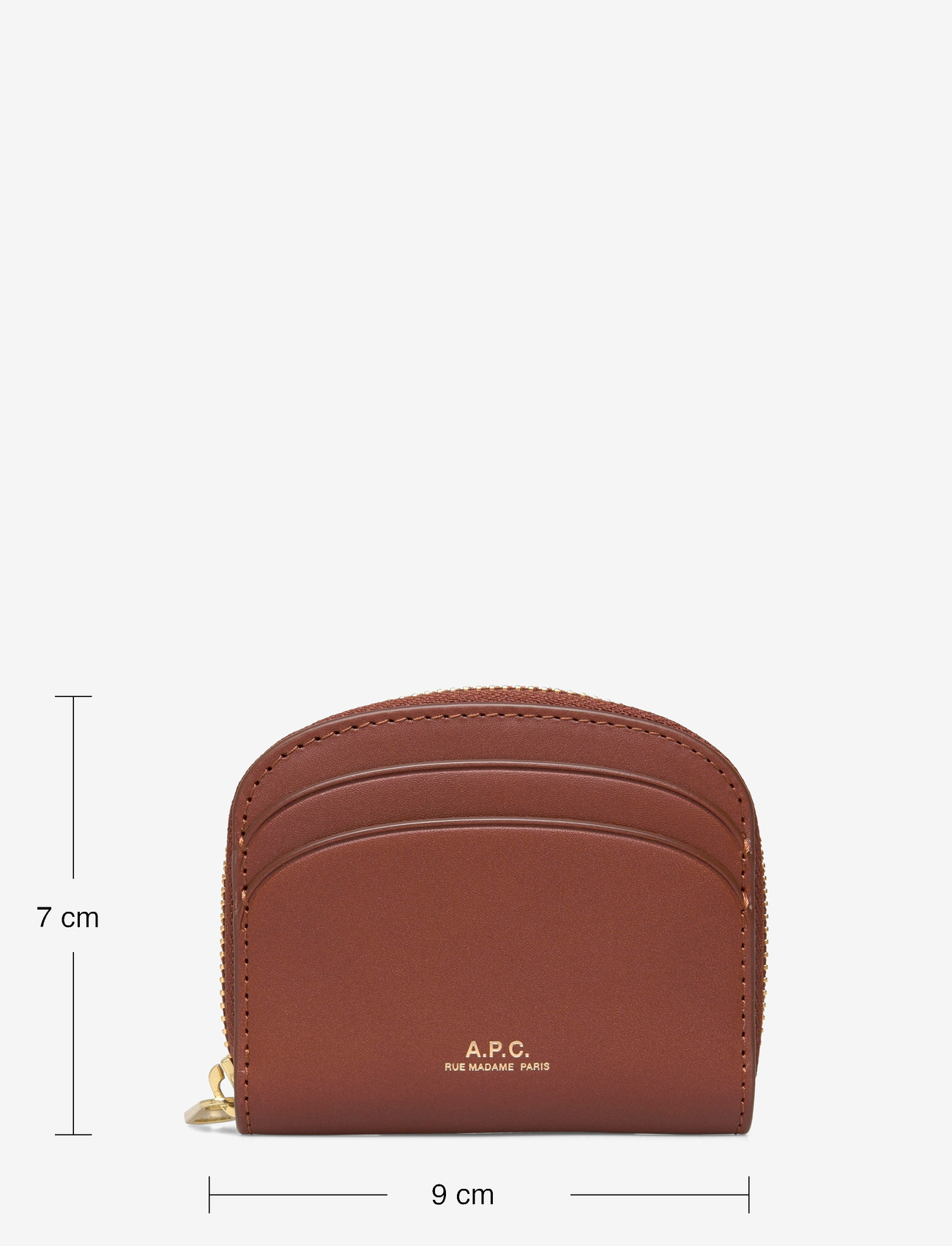 A.P.C. - compact demi-lune mini - portemonnaies - noisette - 3