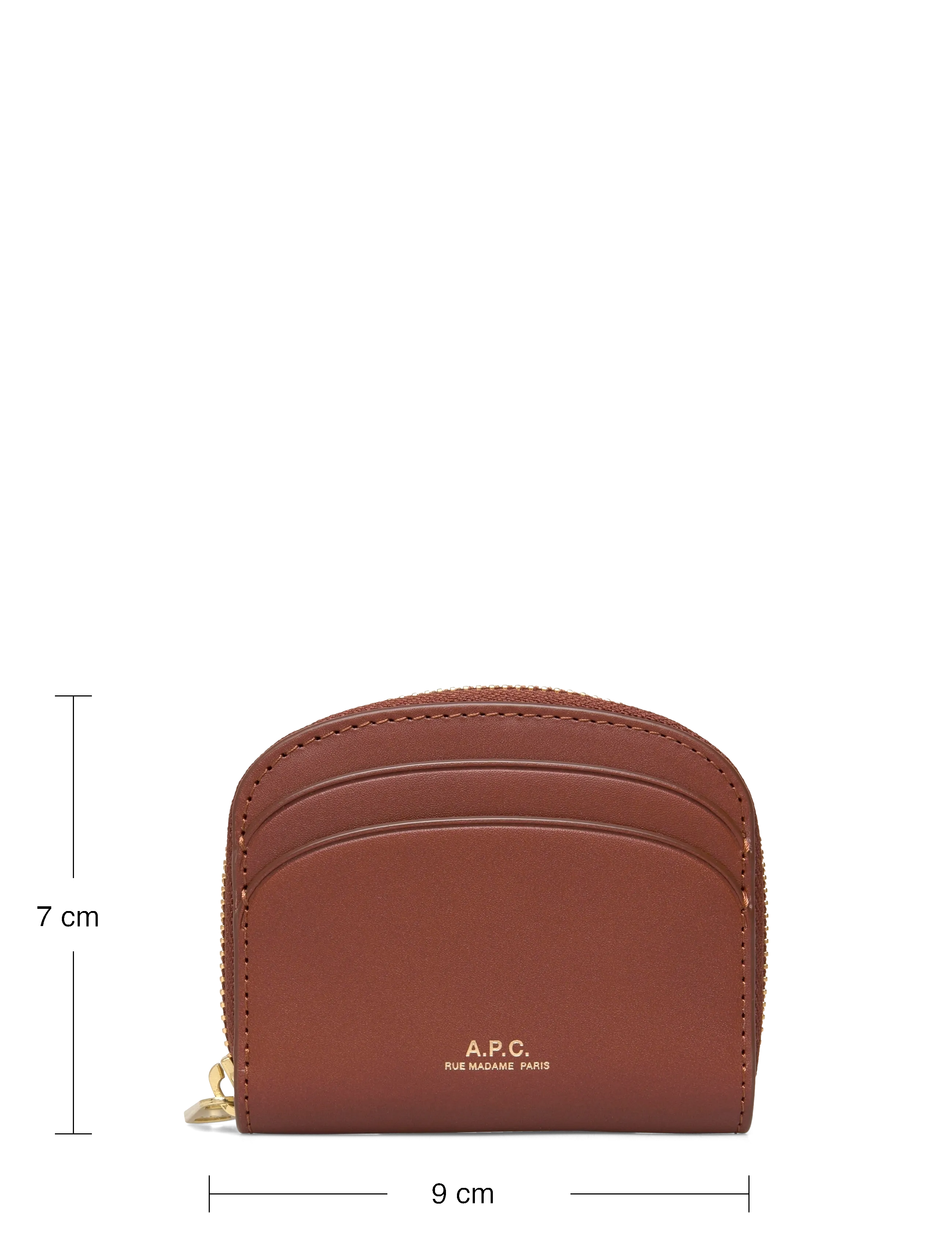 A.P.C. - compact demi-lune mini - wallets - noisette - 3