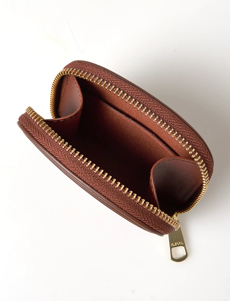 A.P.C. - compact demi-lune mini - portemonnaies - noisette - 4