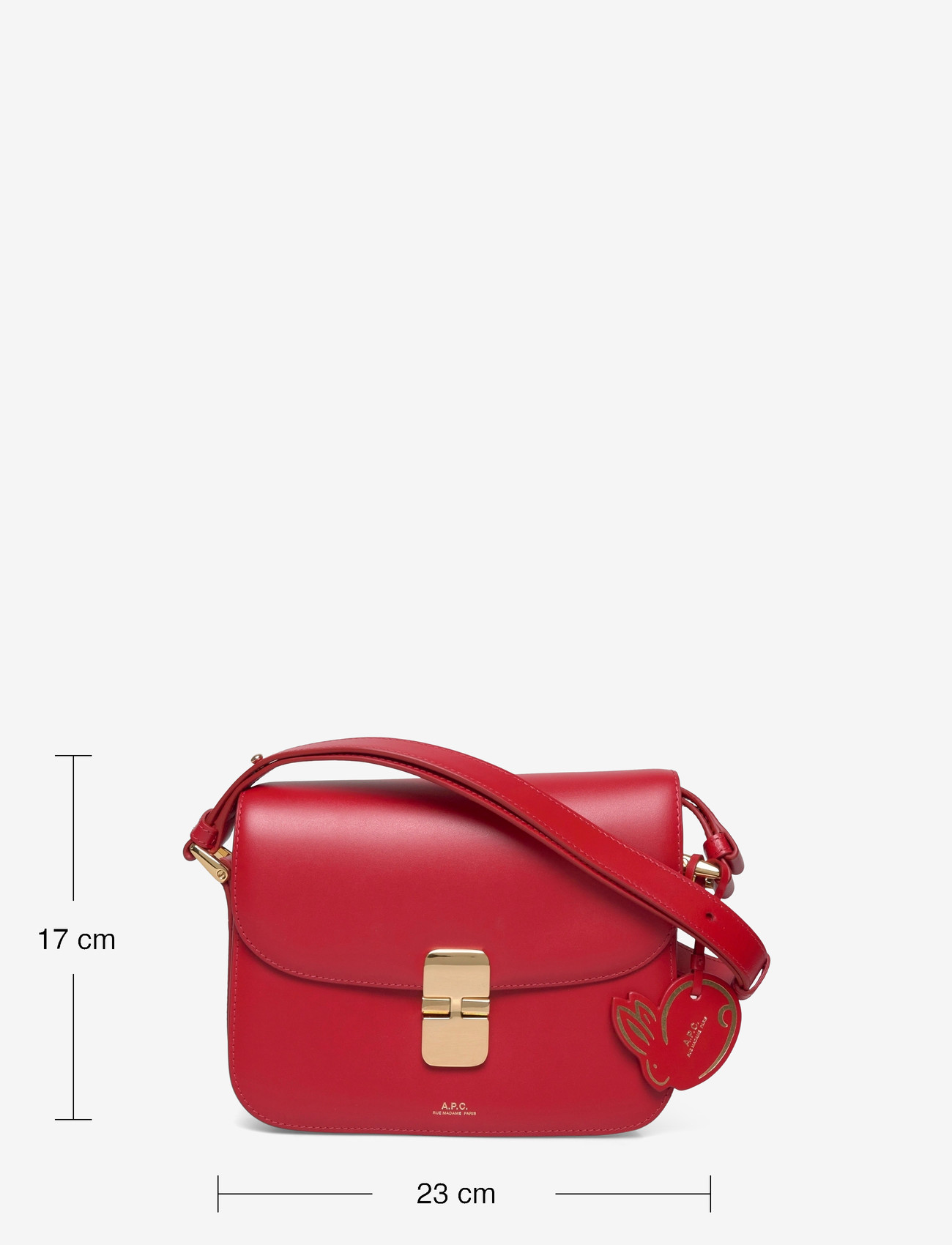 A.P.C. - SAC GRACE SMALL LNY 23 - töskur með axlaról - rouge vermillon - 3