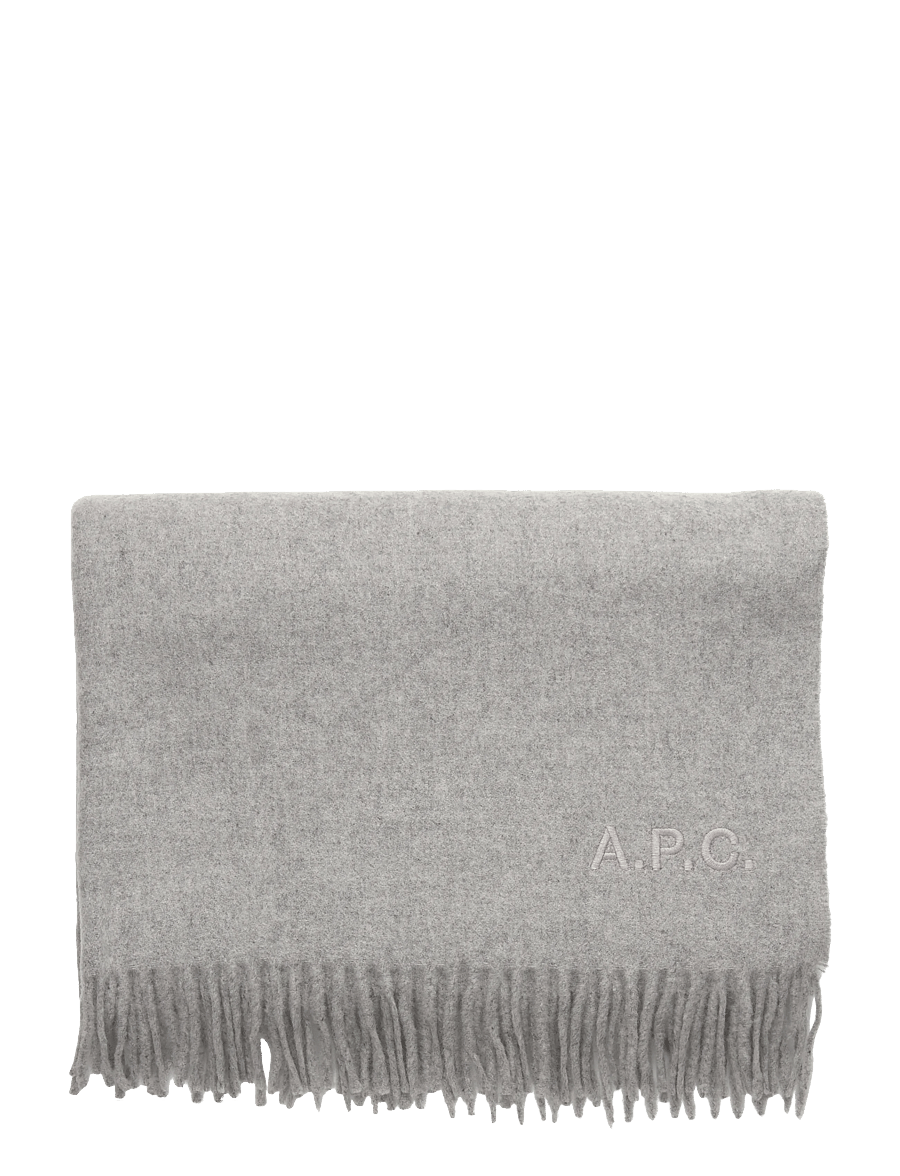 A.P.C. - scarf alix brodee - alltags-style - gris chine - 1