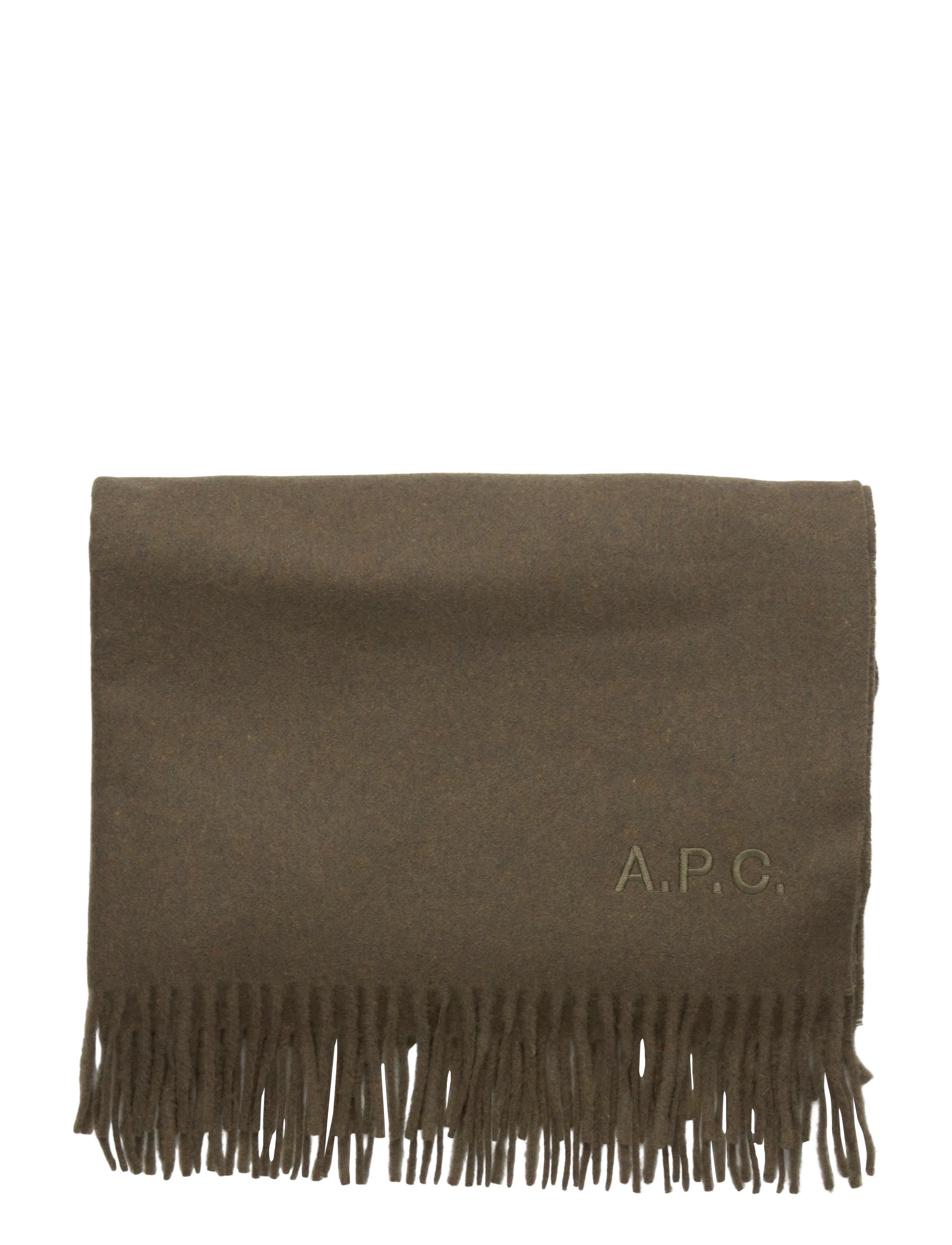 A.P.C. - scarf alix brodee - hverdags stil - kaki chine - 1