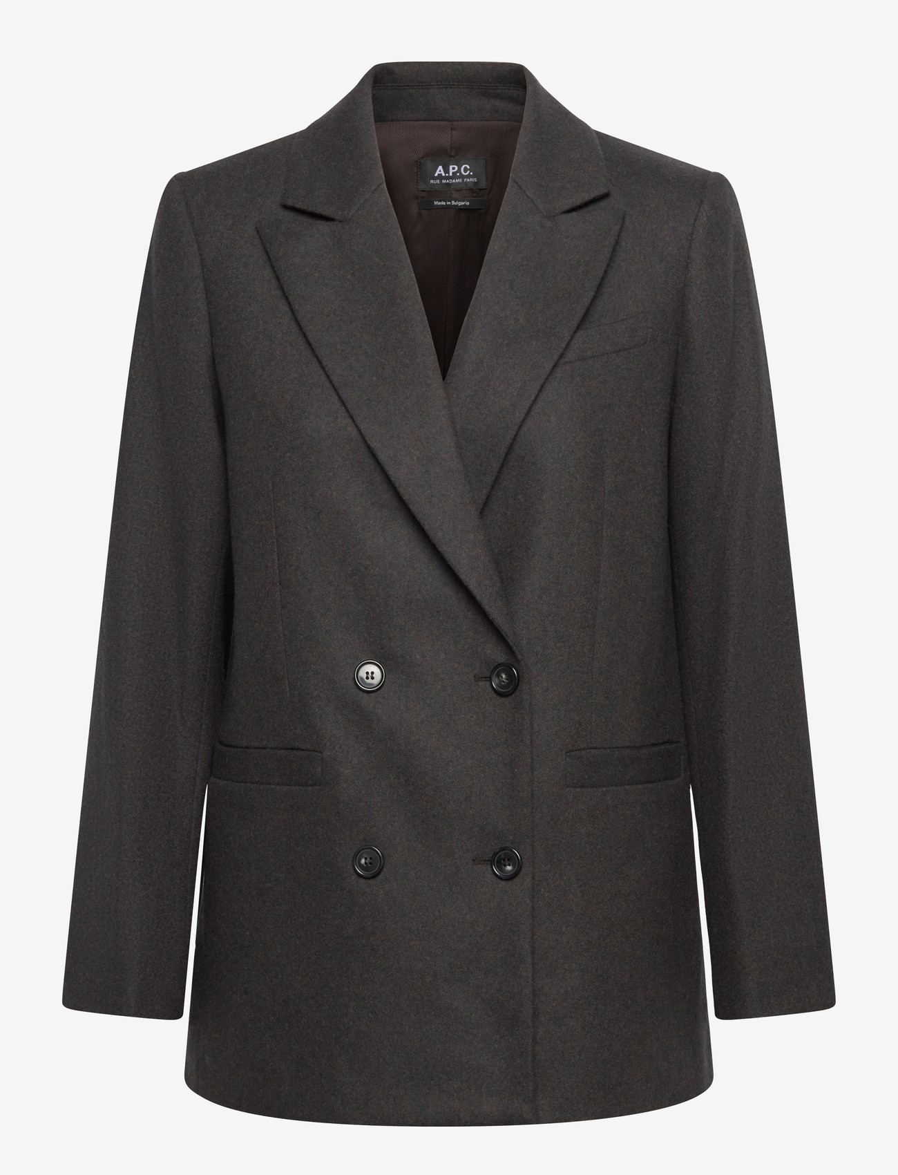 A.P.C. - Lucy Vest - kahes joones nööpidega bleiserid - marron fonce chine - 0