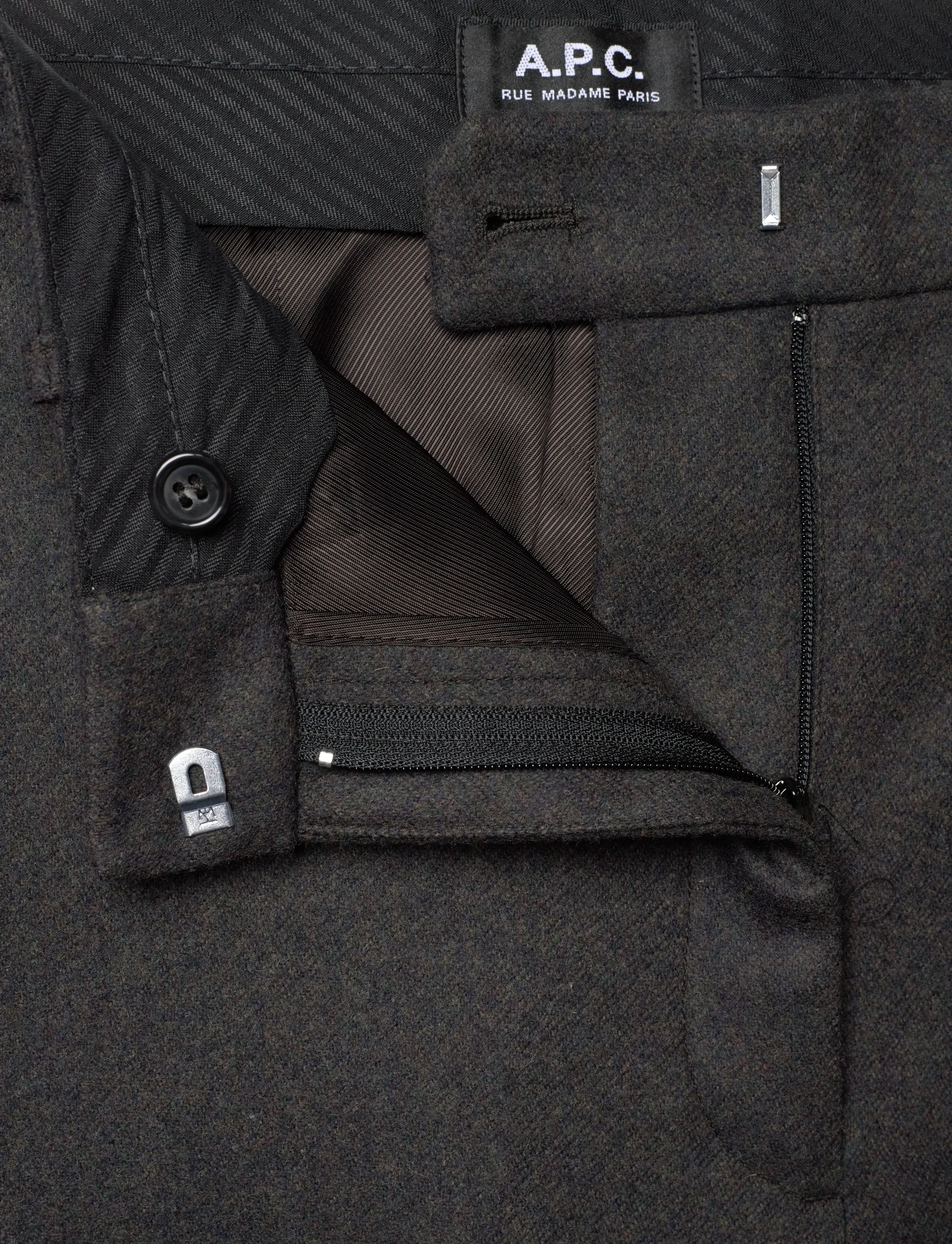 A.P.C. - Ferdi Trousers - raka byxor - marron fonce chine - 3