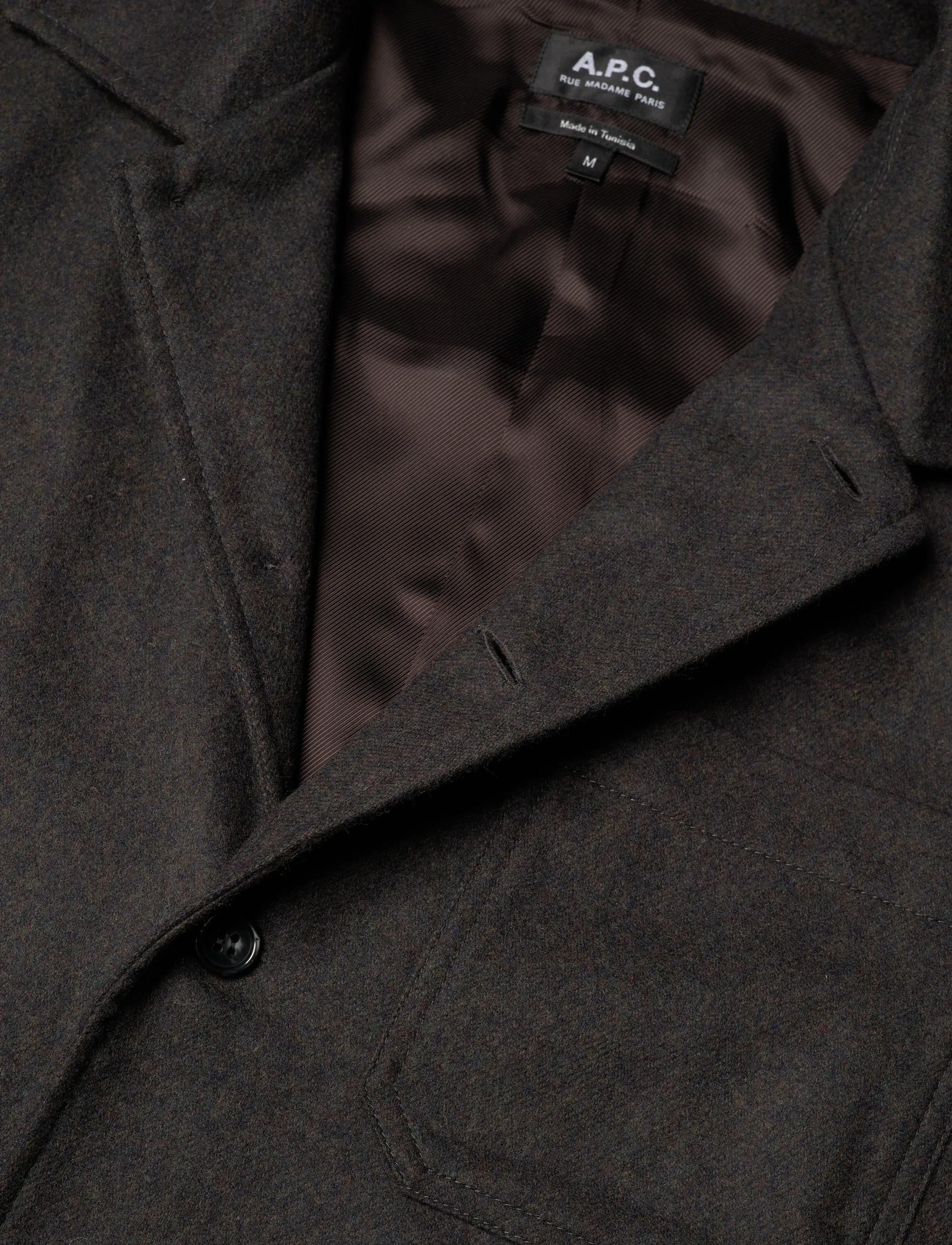 A.P.C. - Jamie Vest - lyhyet takit - marron fonce chine - 2