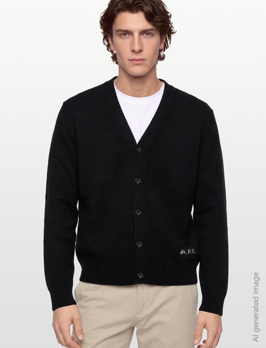A.P.C. - cardigan kevin - koftor - black - 3