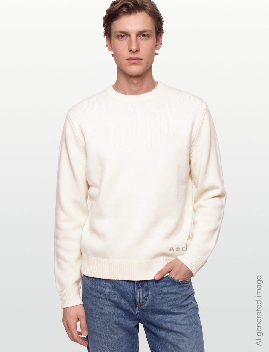 A.P.C. - pull edmond - round necks - ecru - 3