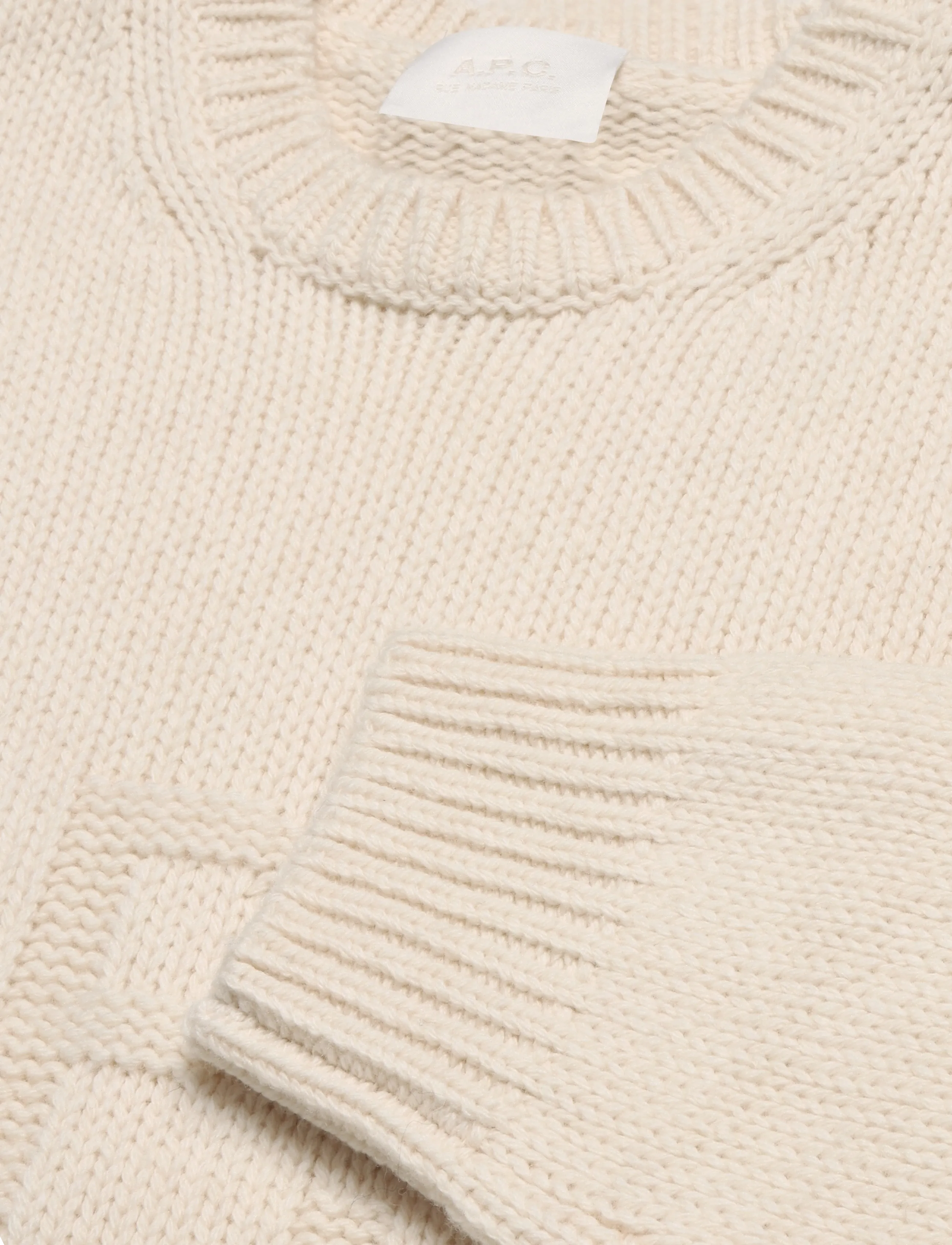 A.P.C. - pull george - rundhalsad - ecru - 2